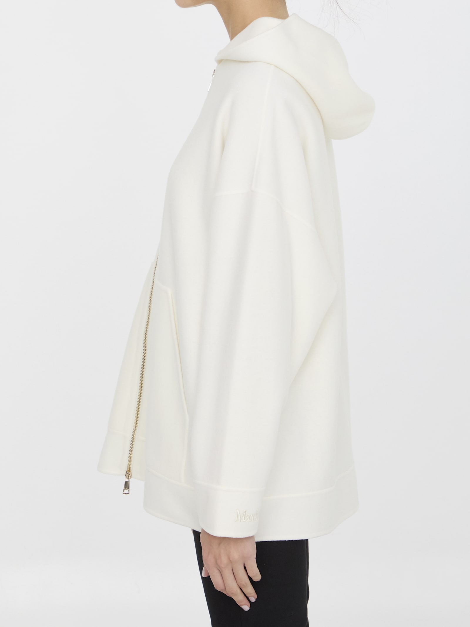 Shop Max Mara Saio Zip-up Hoodie In White