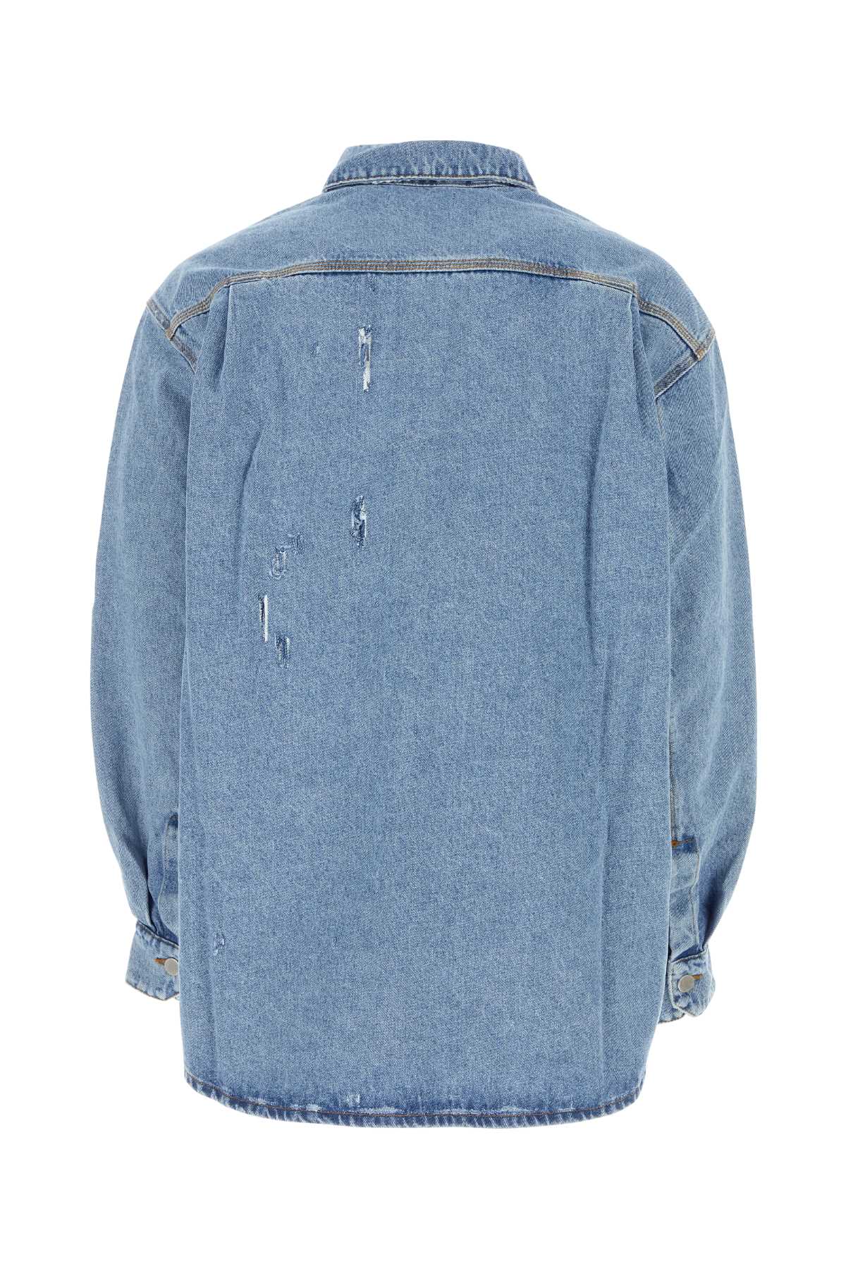 Shop Hed Mayner Denim Oversize Shirt In Blue