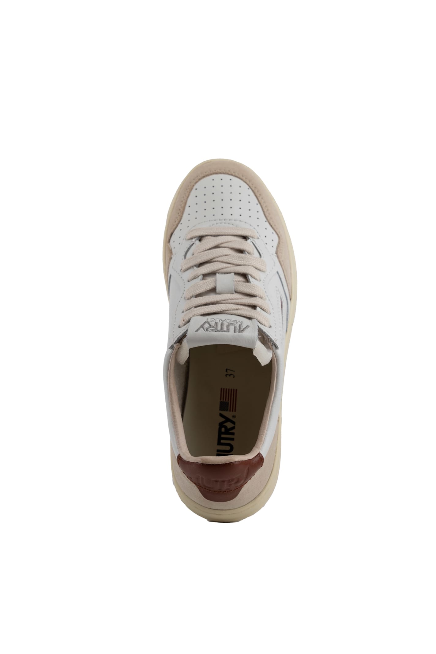 Shop Autry Medalist Low Sneakers In White/coconut Leather And Suede In Leat/suede Wh/coco Shl