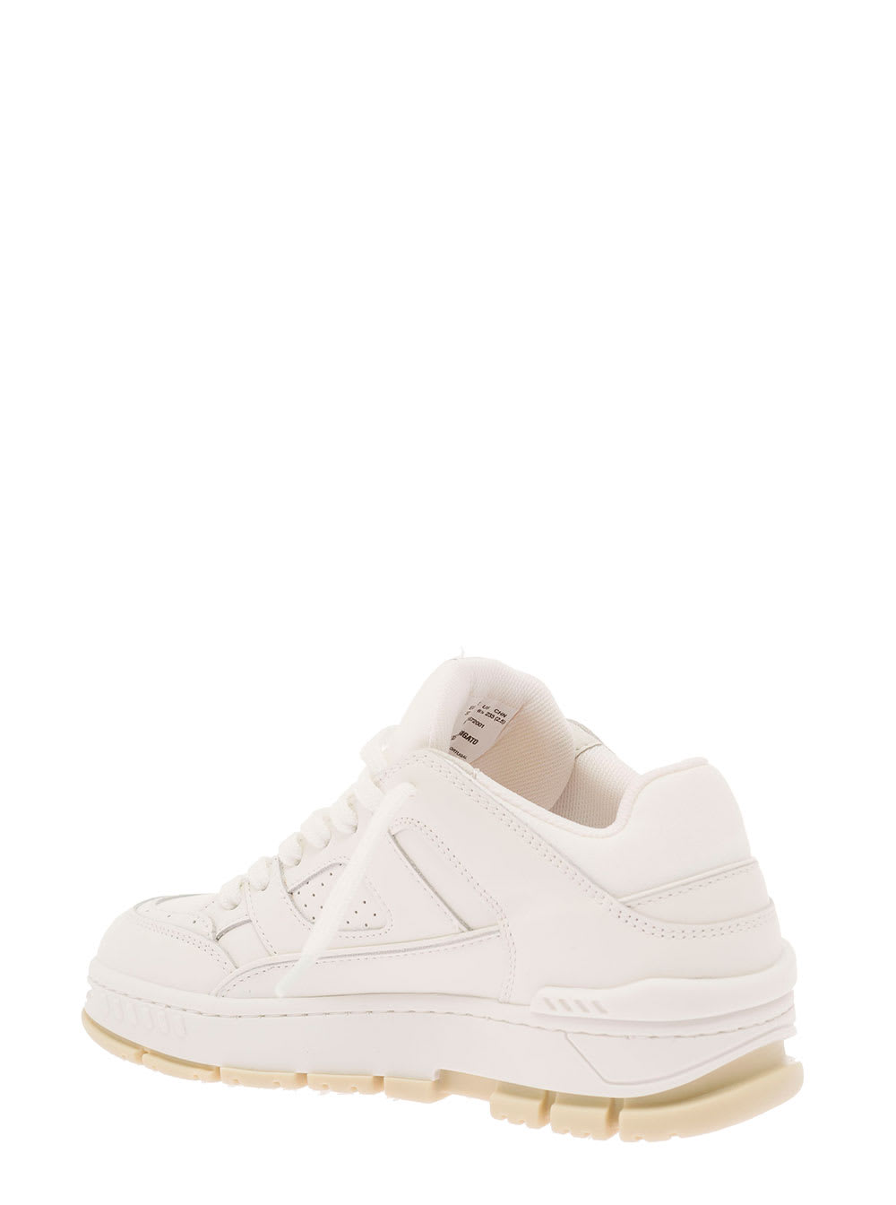 Shop Axel Arigato Area Lo White Sneakers With Embossed Logo In Leather Blend Woman