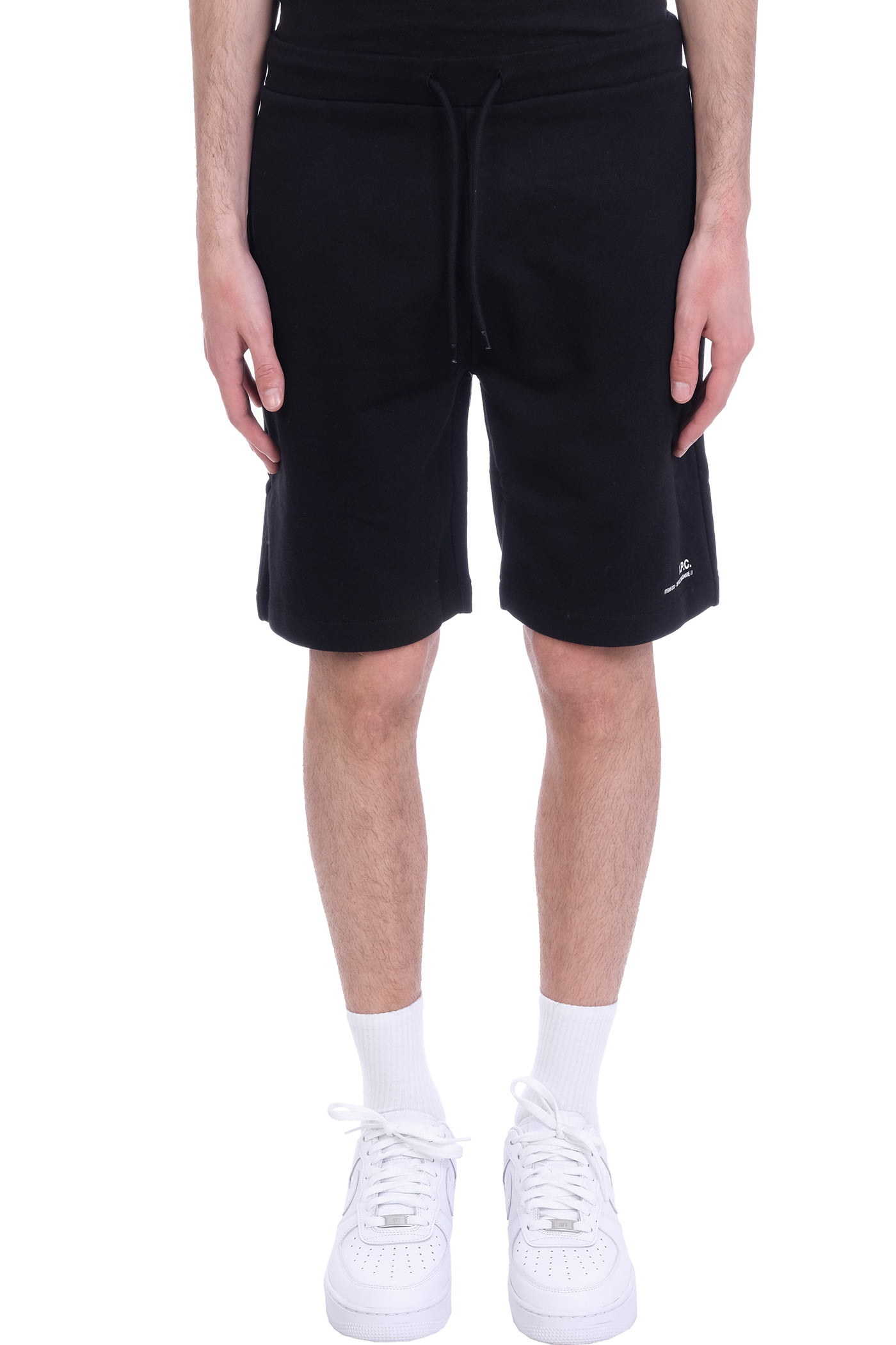 A.P.C. RENE SHORTS IN BLACK COTTON,COEOCH10127LZZ