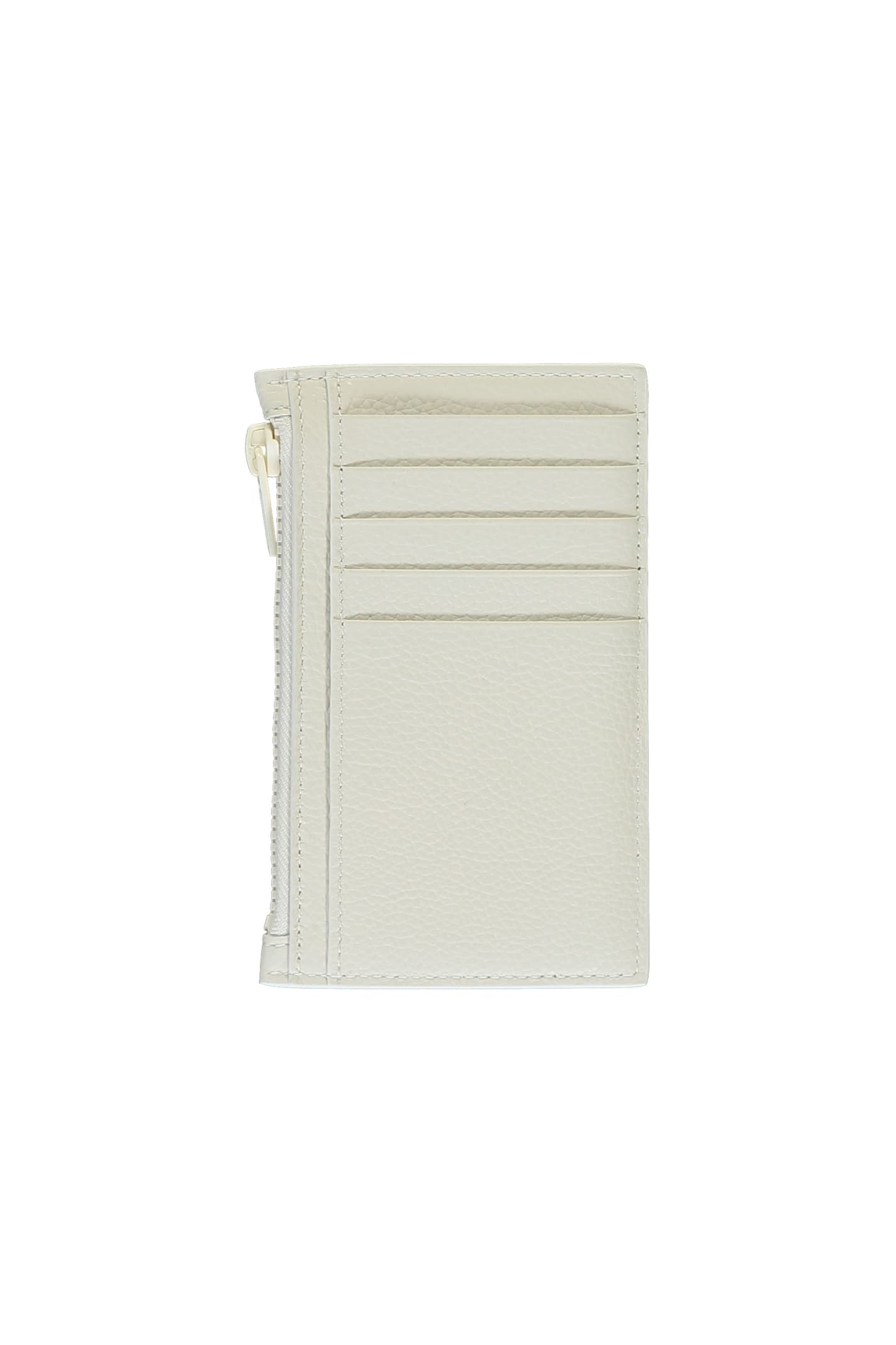 Shop Balenciaga Leather Card Holder In White