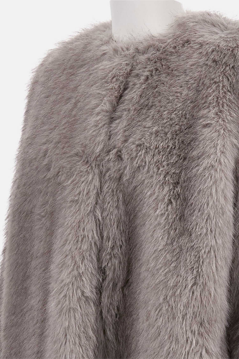 Max Mara Fur Coat In Gray