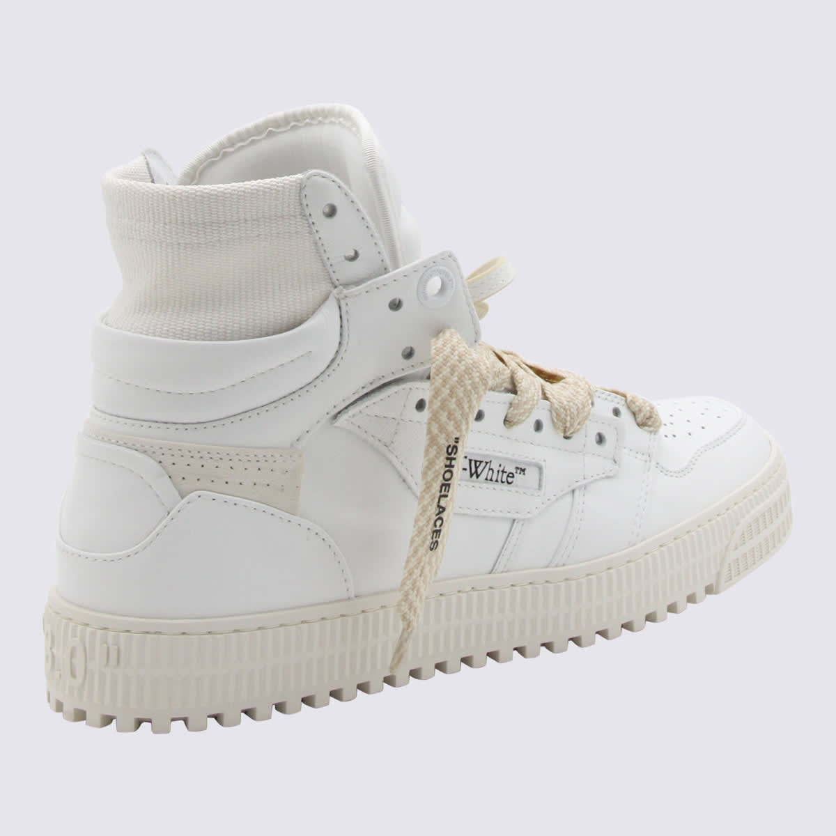 Shop Off-white White And Beige Leather 3.0 Sneakers In White/white