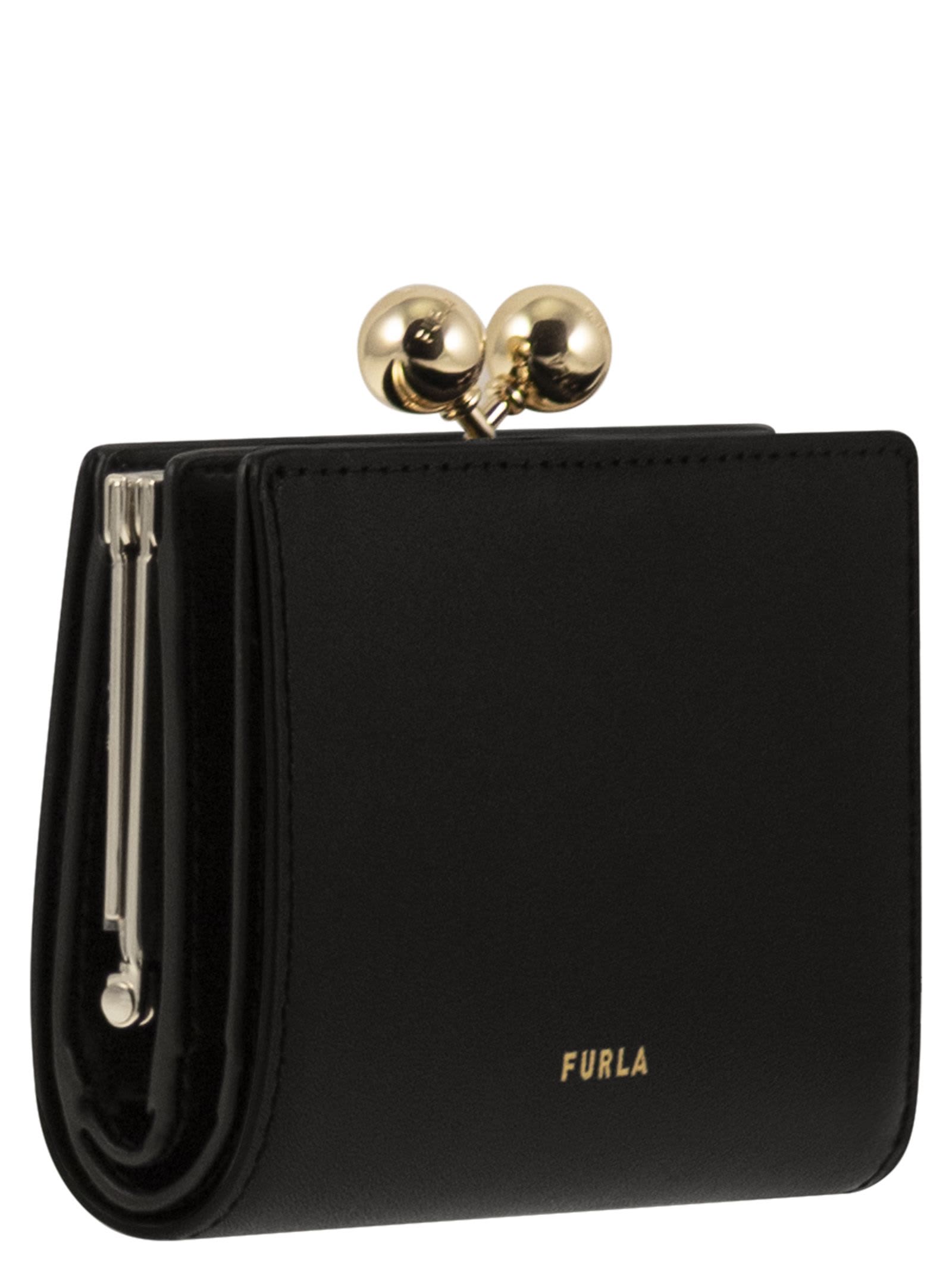 Furla Dots S Compact Wallet Accessories In Black
