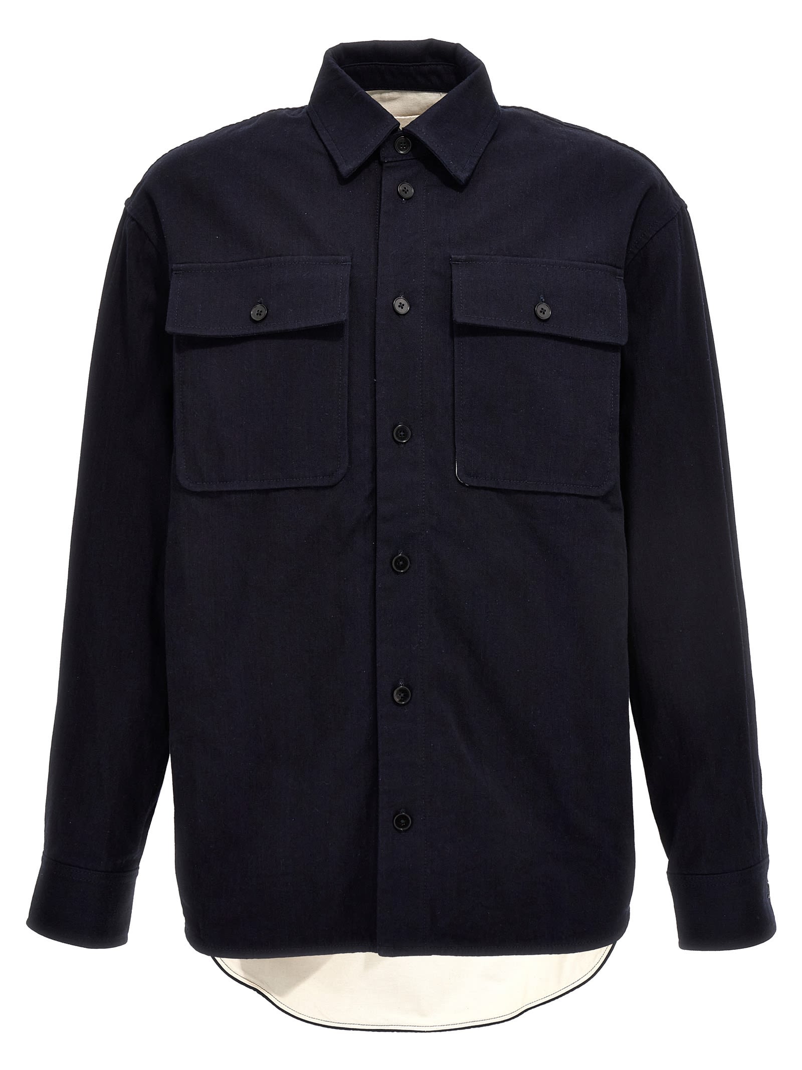 Shop Jil Sander Cotton Shirt In Navy