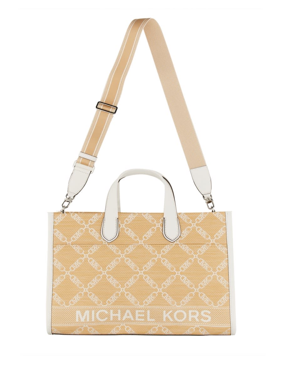 Shop Michael Michael Kors Gigi Large Tote Bag In Beige