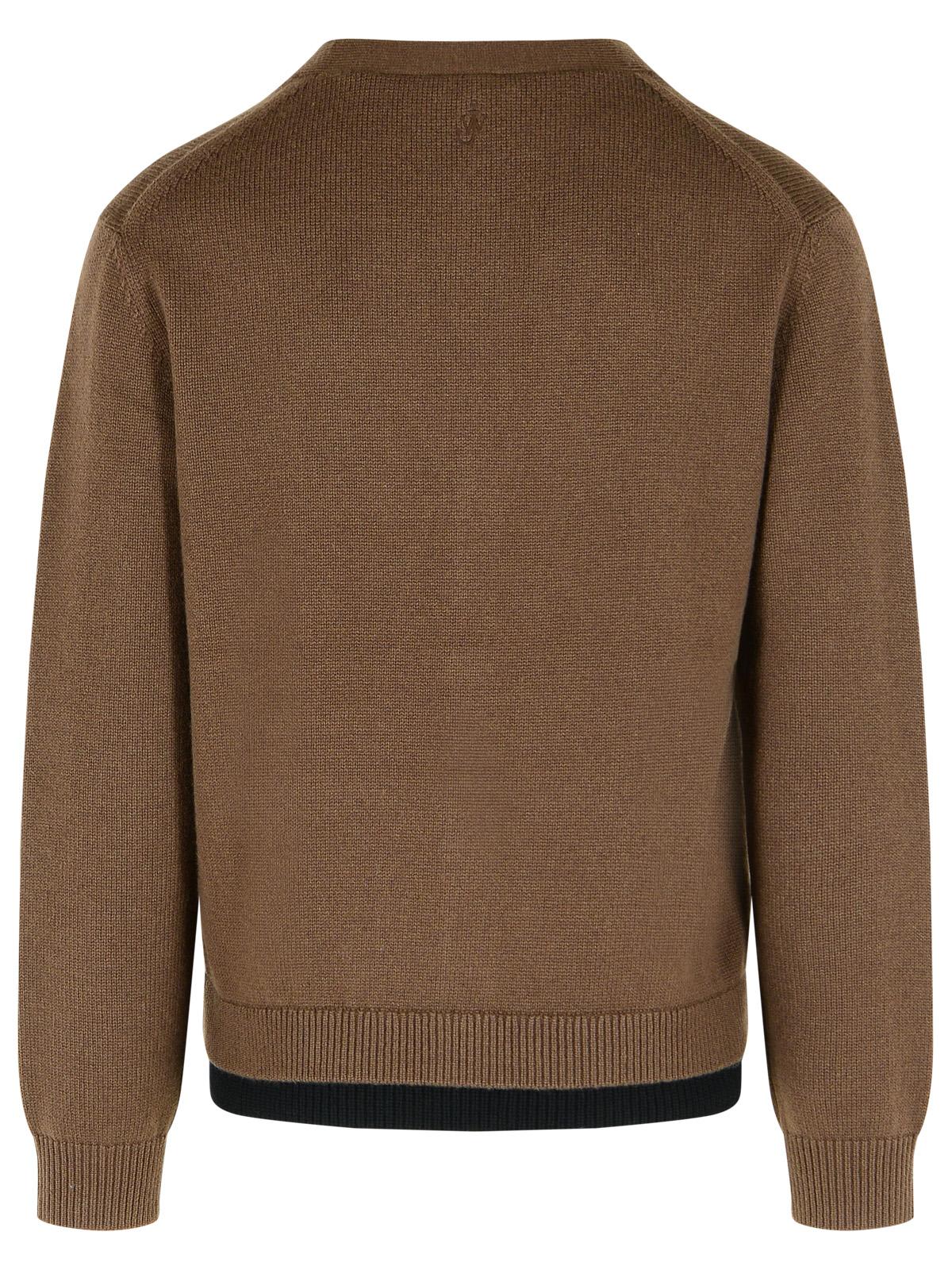 Jw Anderson Brown Cashmere Blend Layered Cardigan In Gray