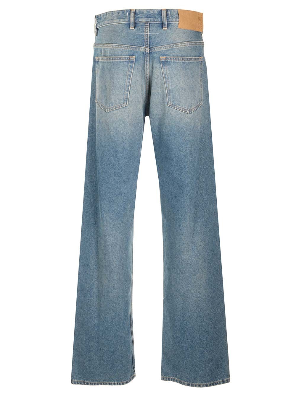 Shop Mm6 Maison Margiela Creased Jeans In Blue