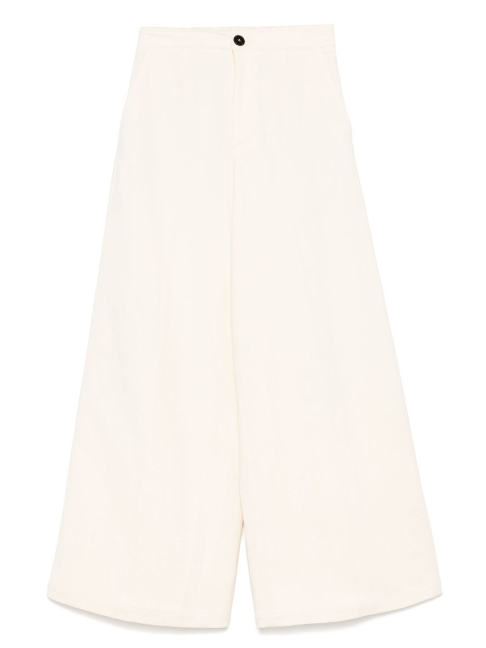 Forte Forte Women Cotton High-waisted Trousers In Sand