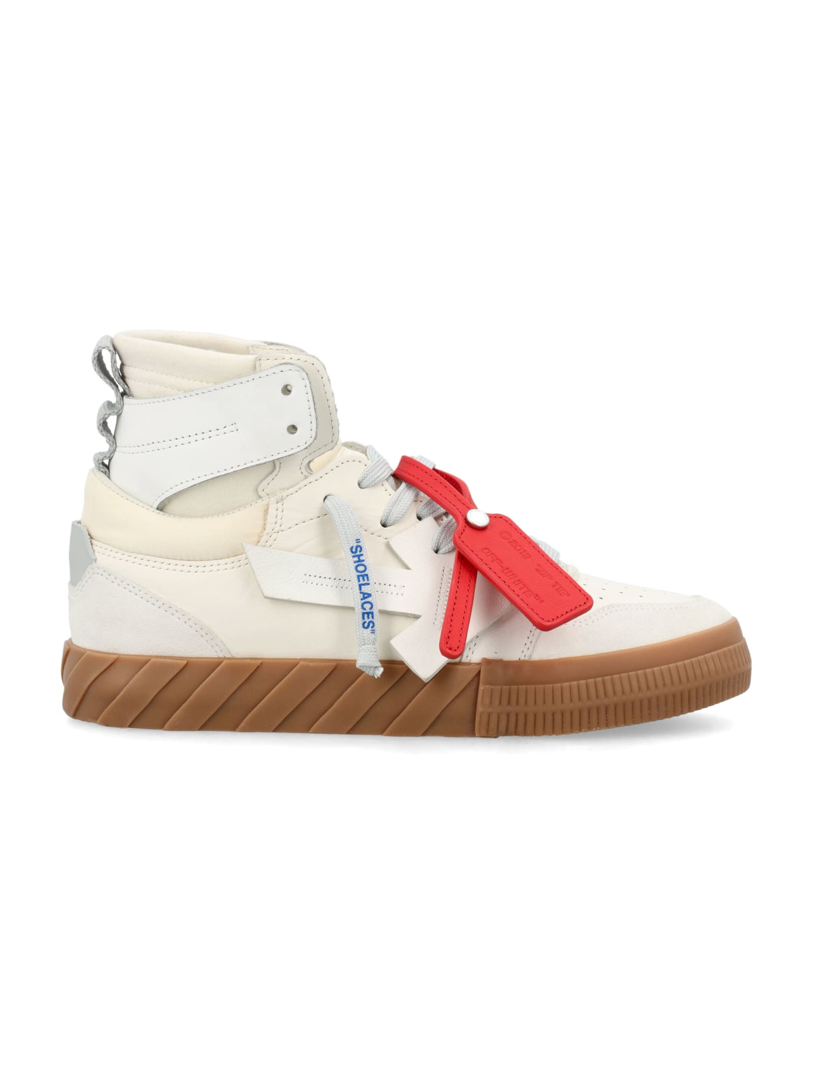 OFF-WHITE FLOATING ARROW HIGH TOP VULCANIZED SNEAKERS