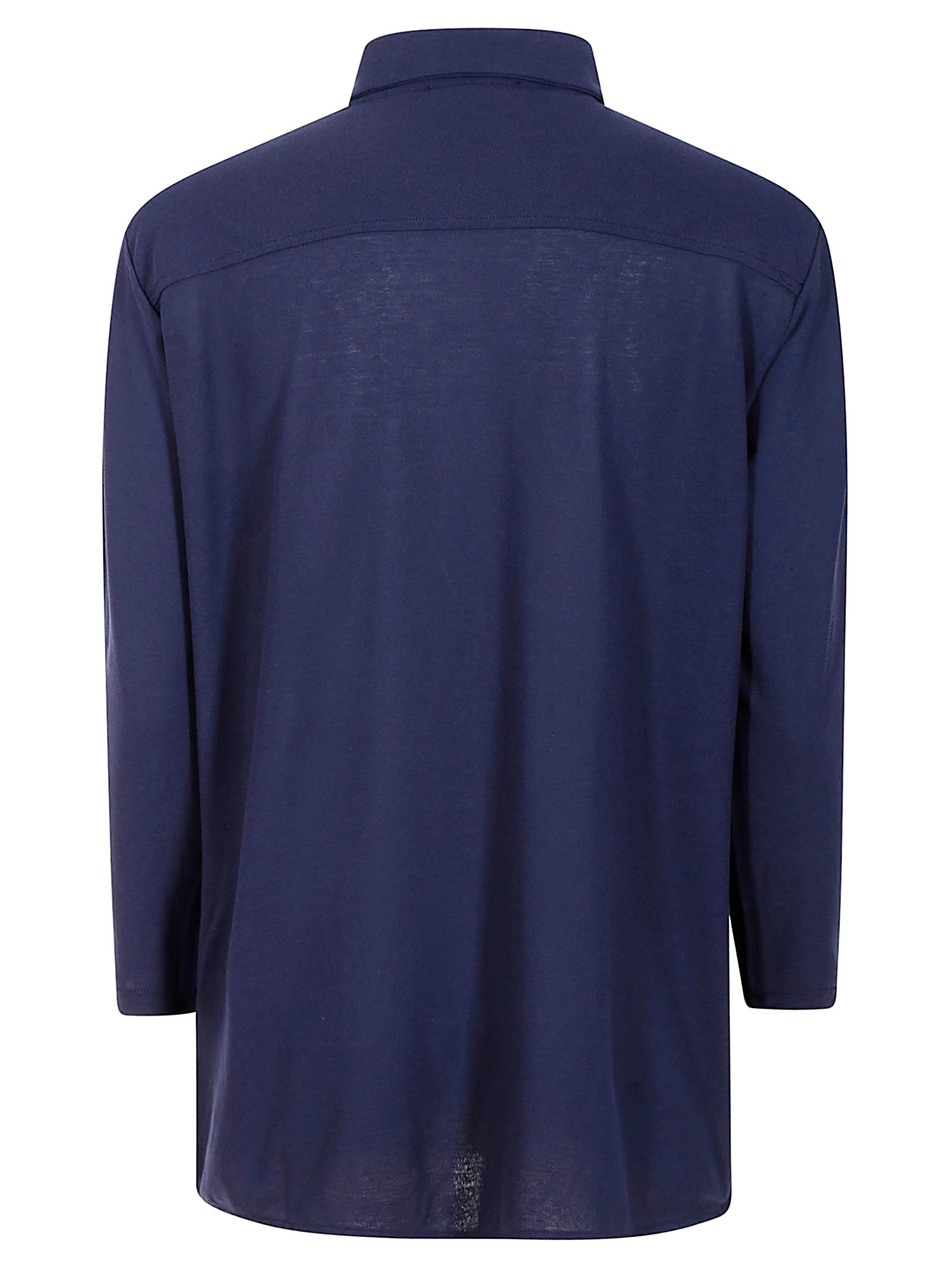 Zanone Indigo Blue Polo Shirt With Half-length Button Placket In Blue