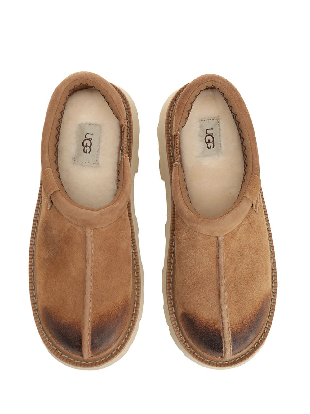 Ugg Tasman Lug Loafers In Leather Color Suede In Neutral