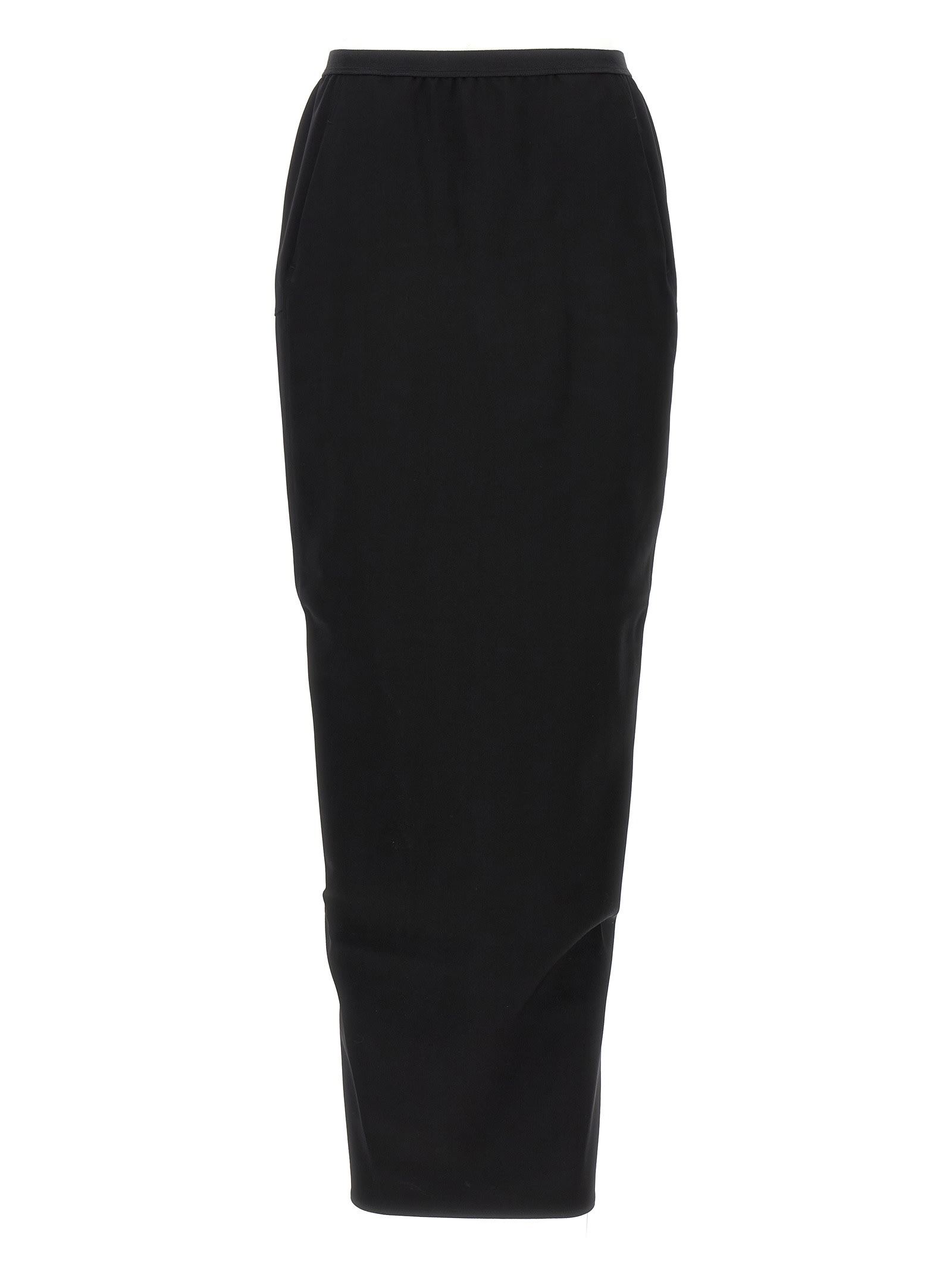 Rick Owens Soft Pillar Long Skirt In Black