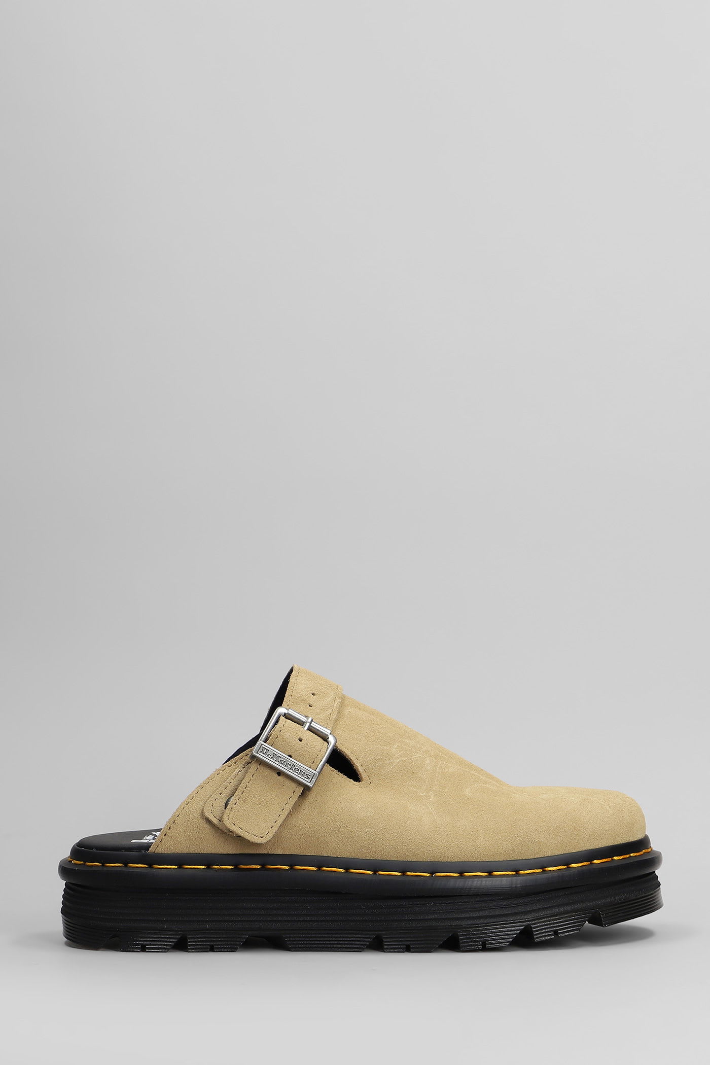 Dr. Martens' Tan Zebzag Slingback Platform Mules