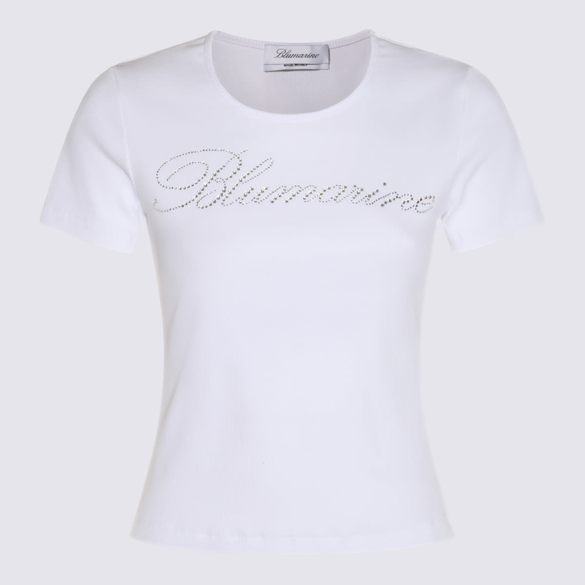 Shop Blumarine White Cotton T-shirt In Bianco