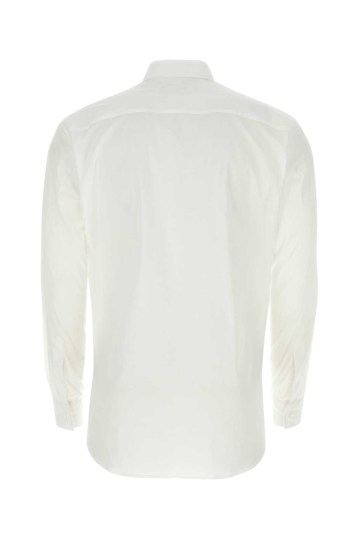 Shop Dsquared2 White Stretch Poplin Shirt In 100