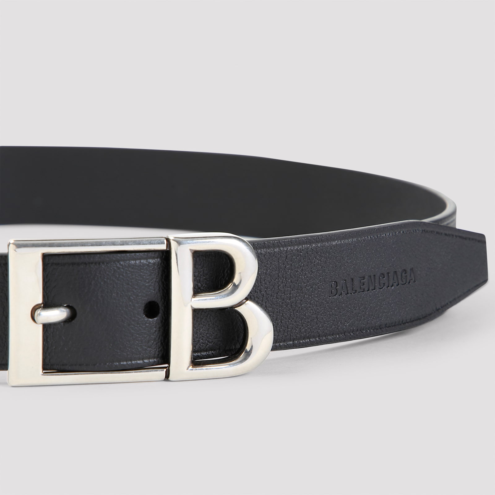 Shop Balenciaga Classic B 35 Belt In Black