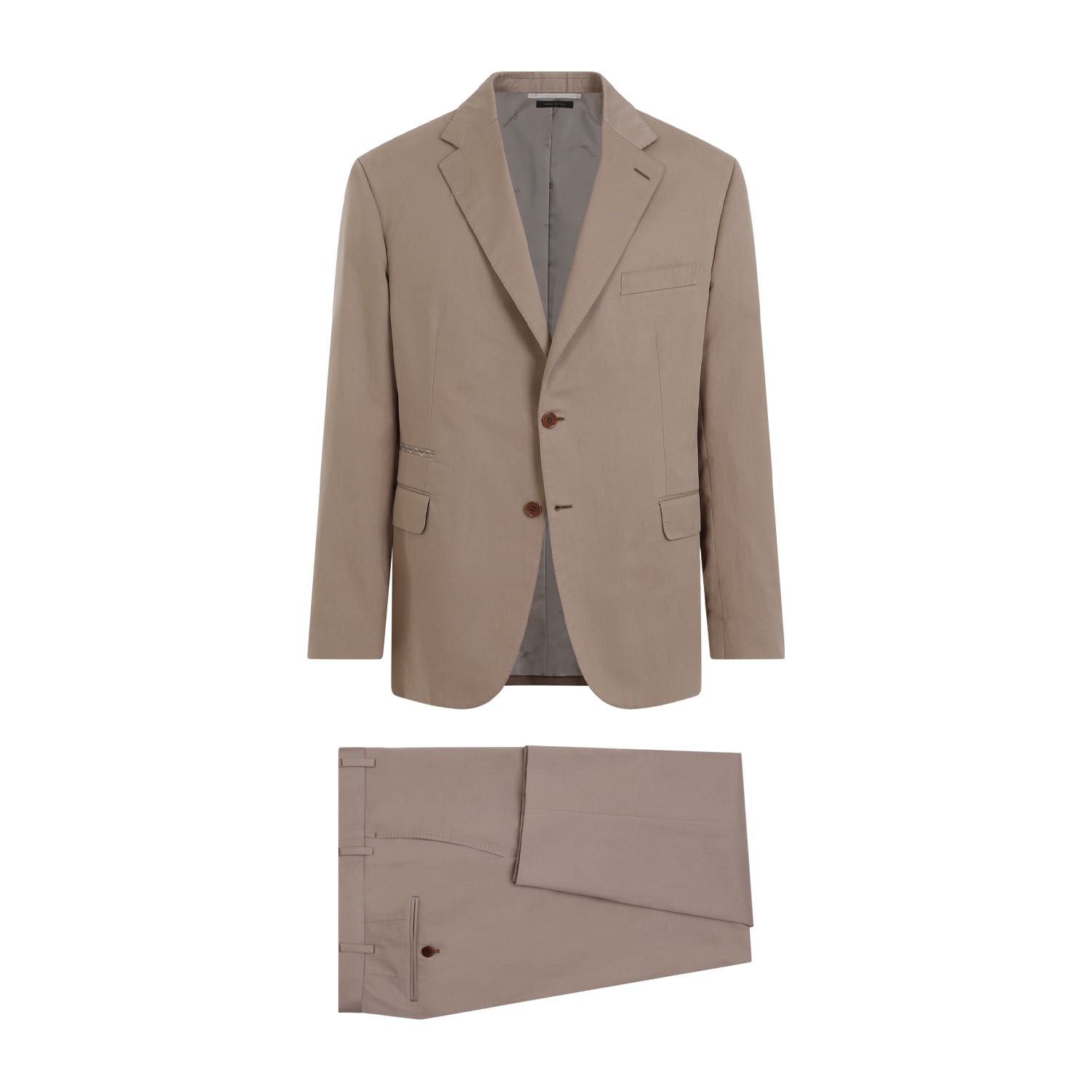 Shop Brioni Cotton Suit In Beige