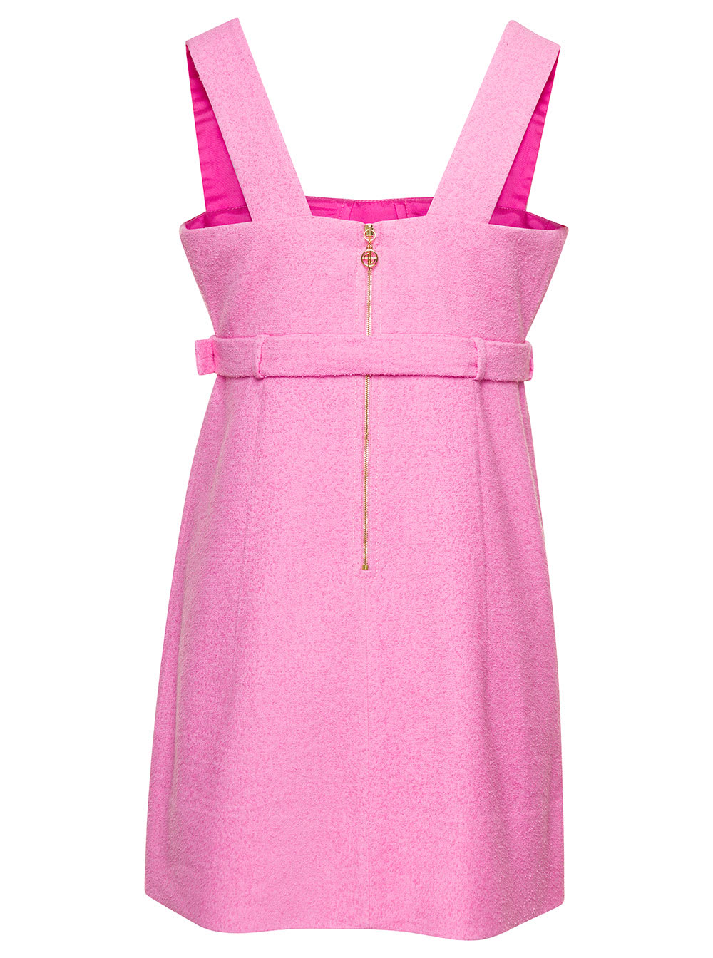 Shop Patou Corsage Belted Dress In Rosa