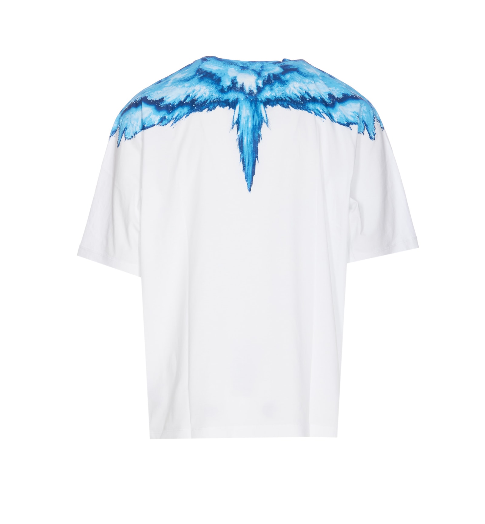 Shop Marcelo Burlon County Of Milan Colordust Wings Oversize T-shirt In Bianco Azzurro