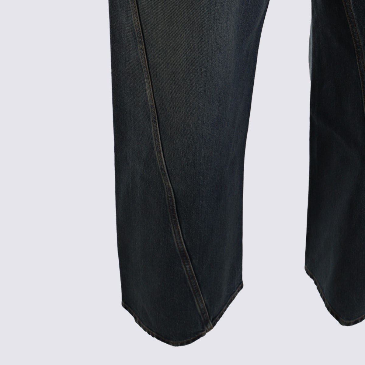 Alaïa Twisted Stitch Wide-leg Jeans In Blue