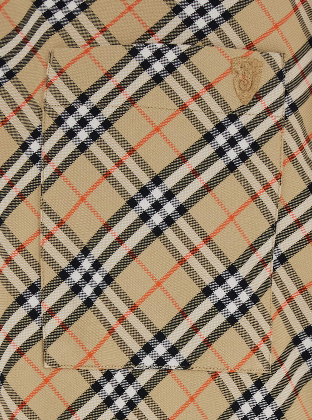 Burberry Men Beige Shirt With All-over Vintage Check Motif In Cotton Man In Brown