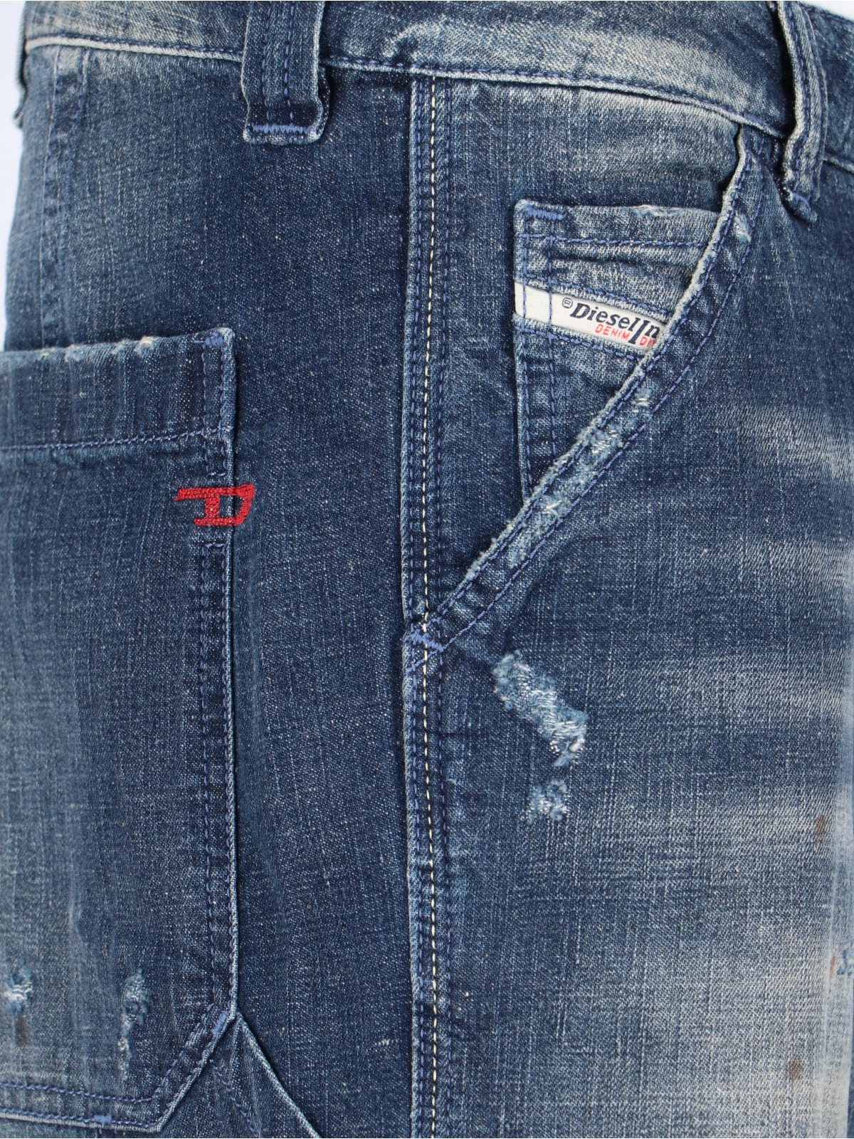 Shop Diesel D-livery Carpenter Jeans In Blue