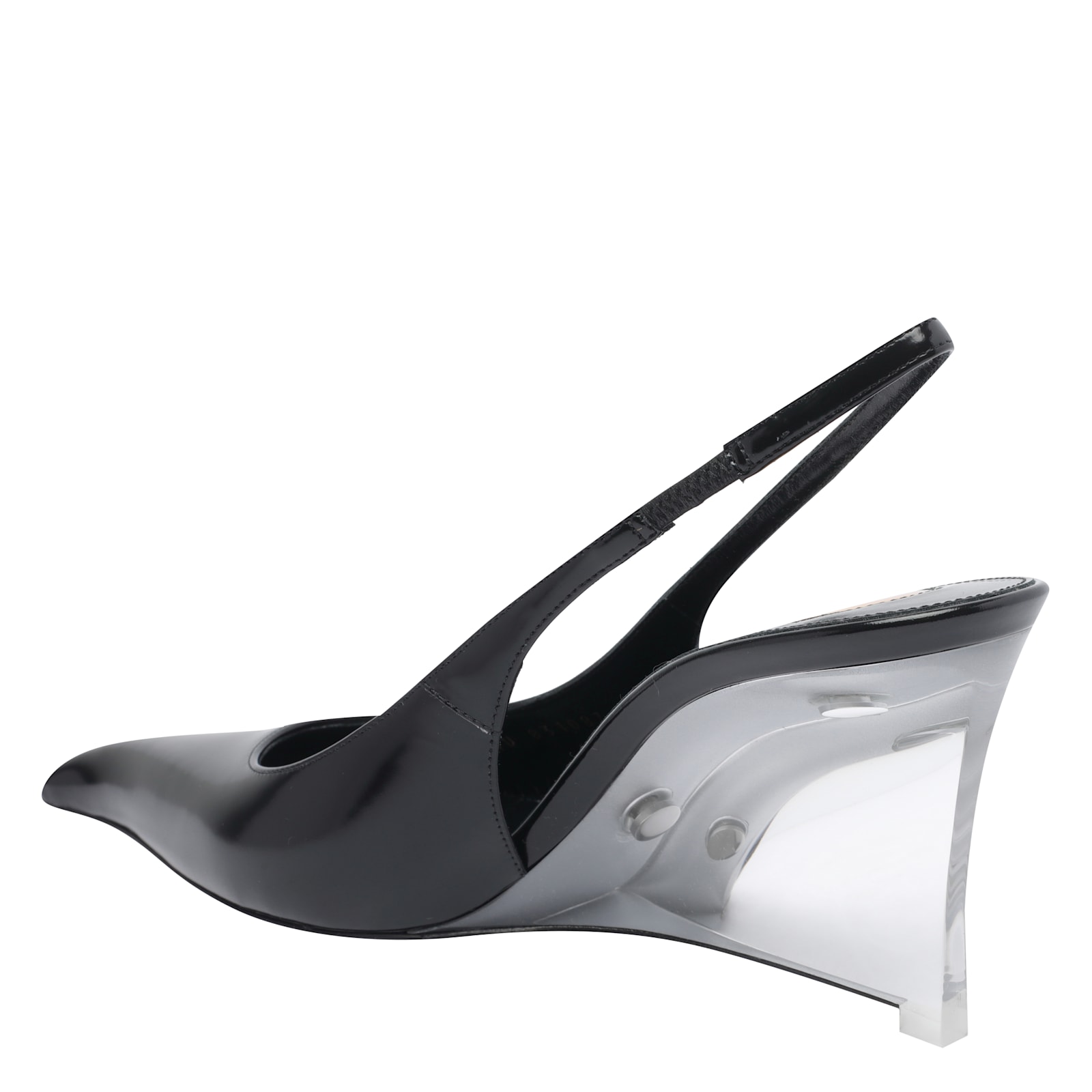 Saint Laurent Miller Smooth Leather Wedge Sandals In Black