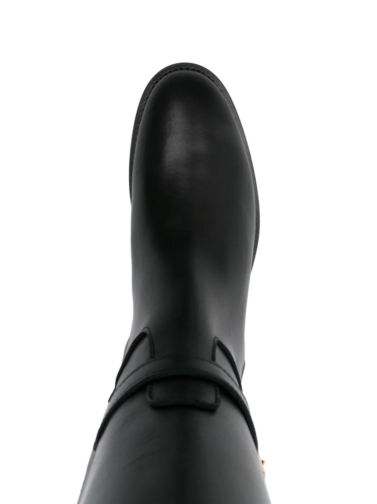 Shop Roberto Festa Black Calf Leather Minn Boots