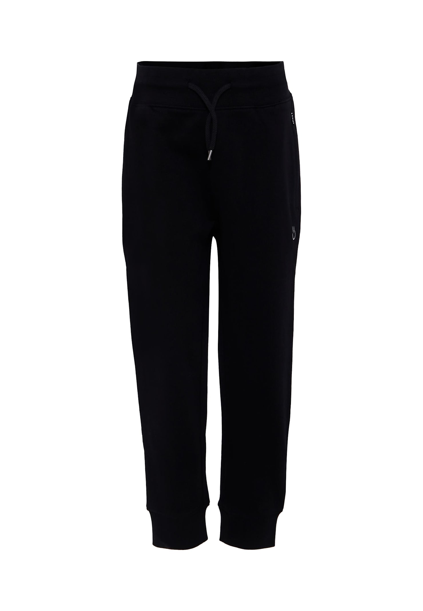 Molo Black Trousers For Kids With Smiley In Black