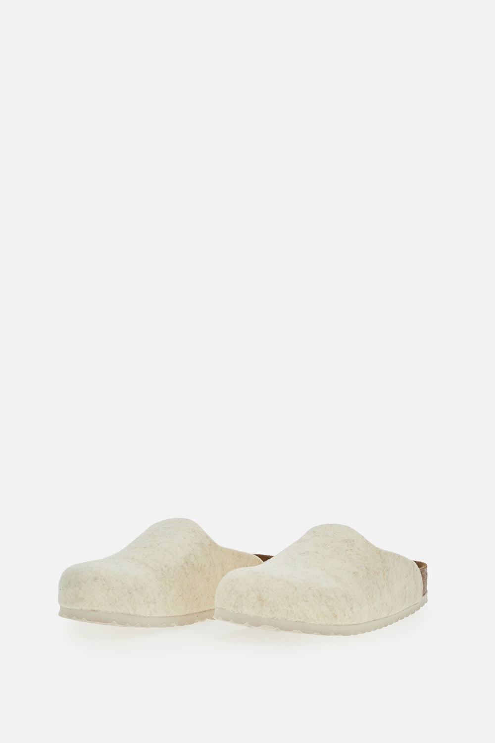 Birkenstock Amsterdam Wool Felt Eggshell Clogs In Neutral