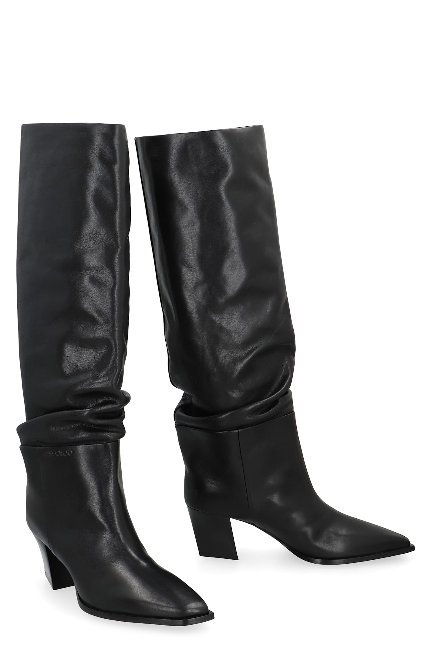 Jimmy Choo Hart Leather Boots In Black