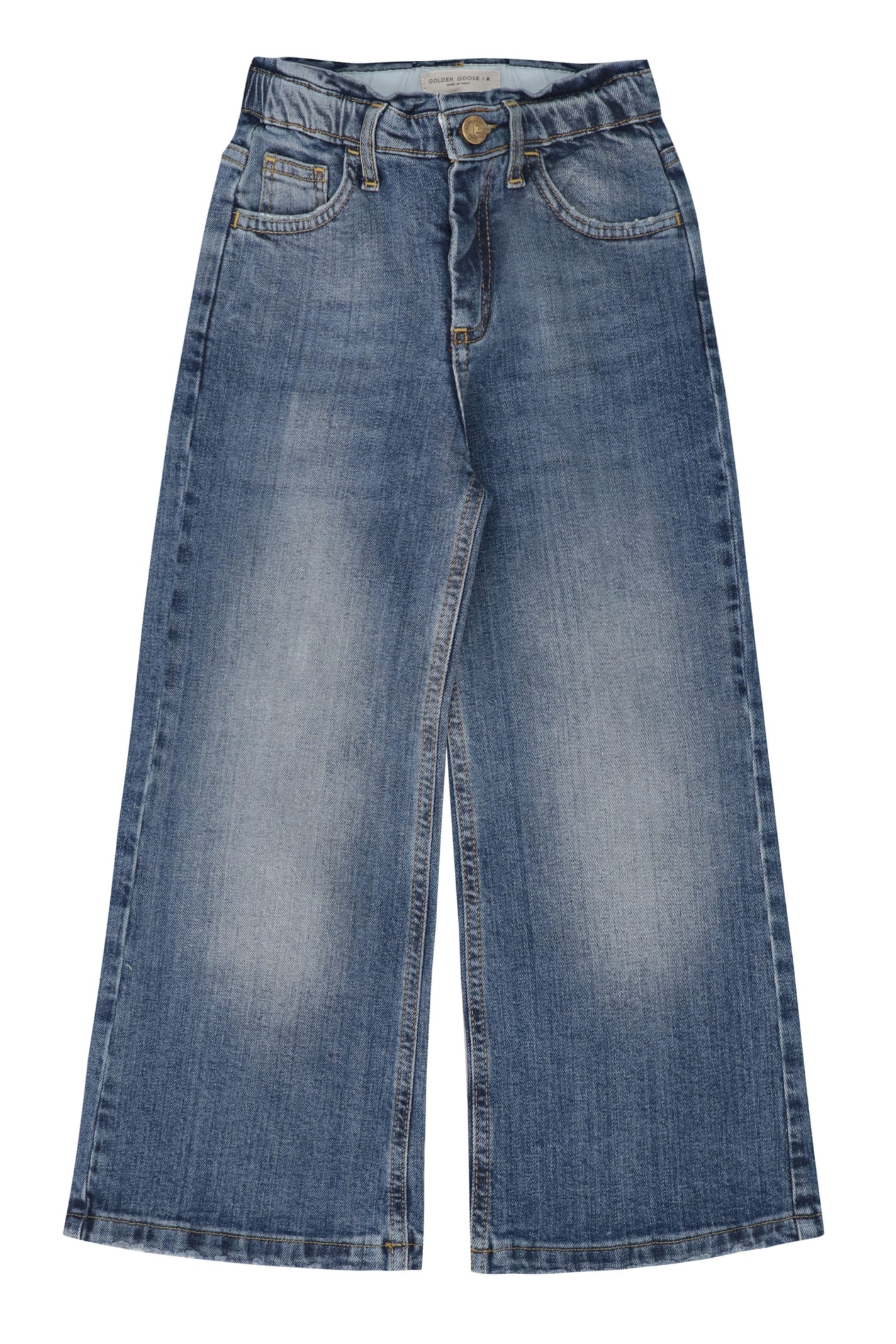 Shop Golden Goose Wide-leg Jeans In Denim
