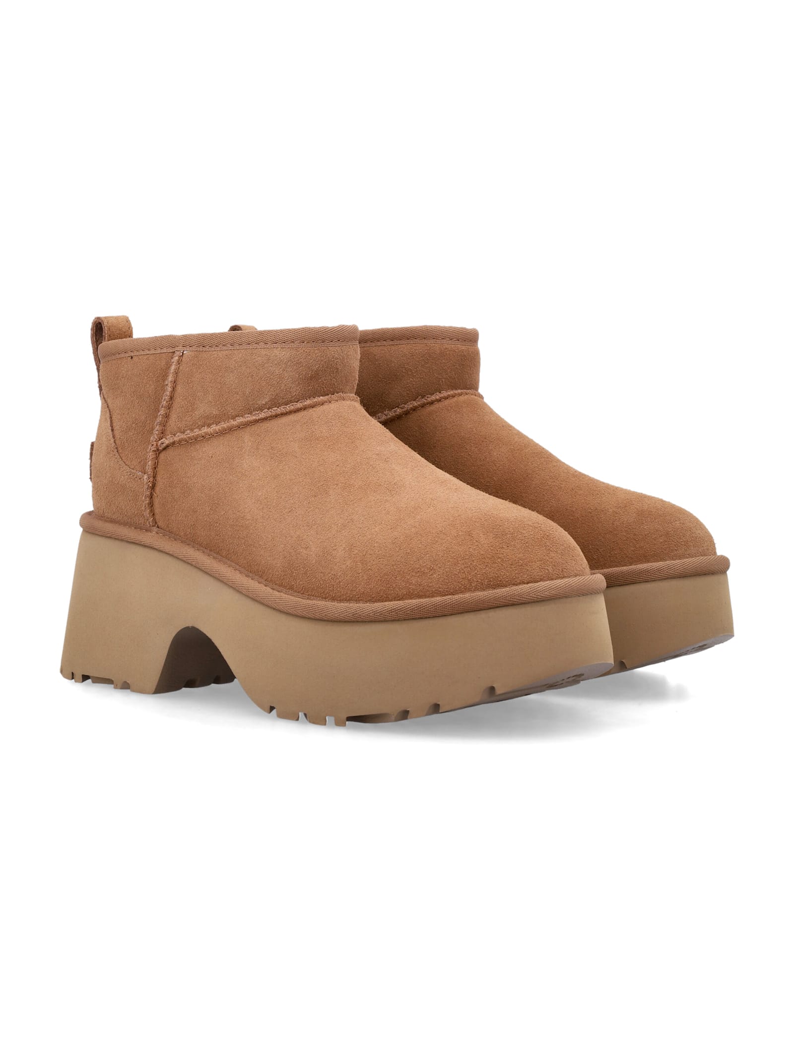 Shop Ugg New Height Classic Ultra Mini Boots In Chestnut