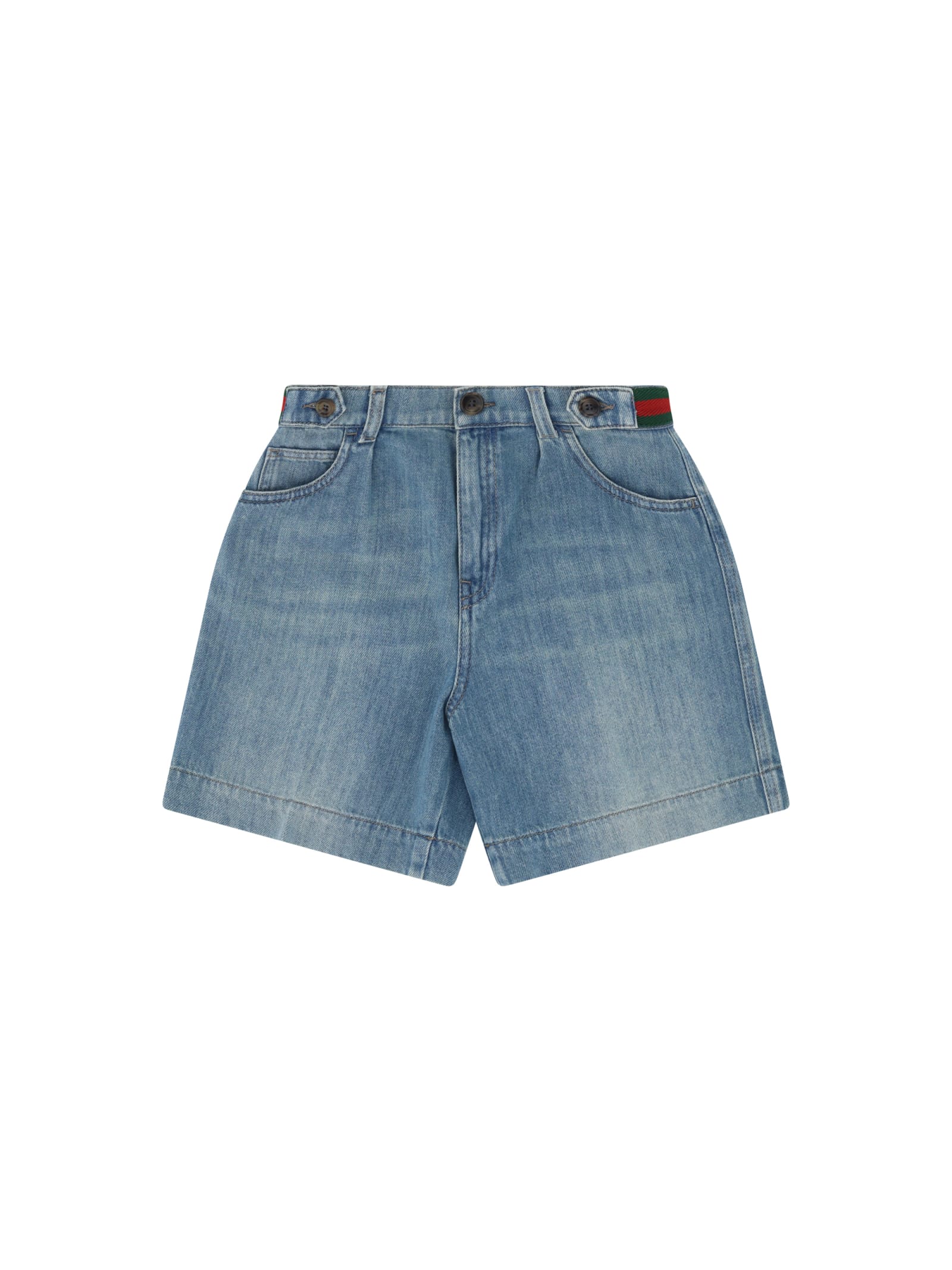 Gucci Kids' Bermuda Shorts For Boy In Blue/mix
