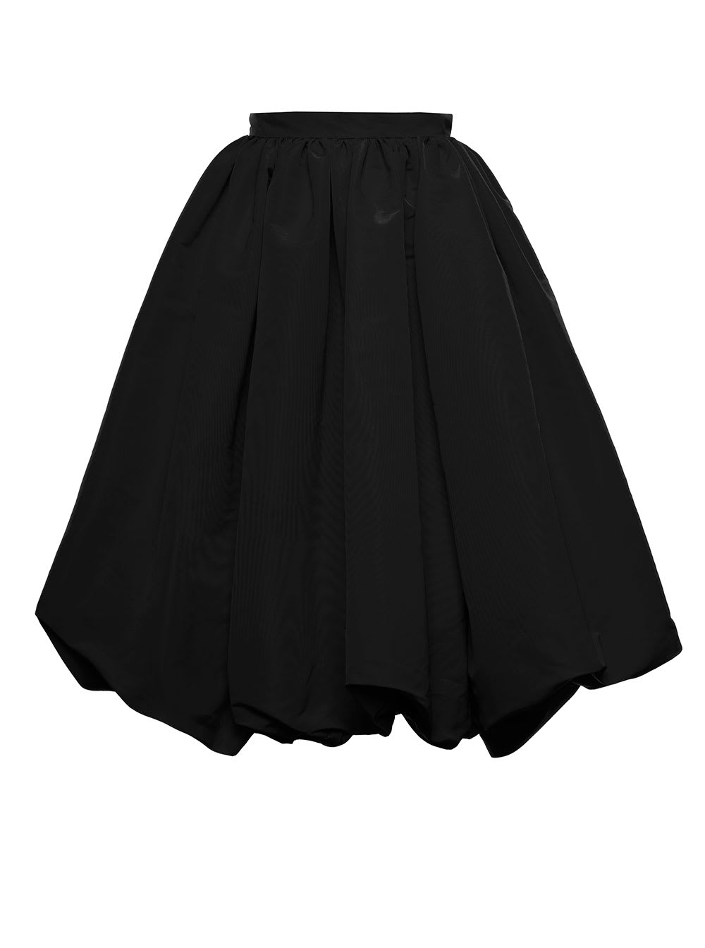 Alexander Mcqueen Womans Black Flared Polyfaille Skirt