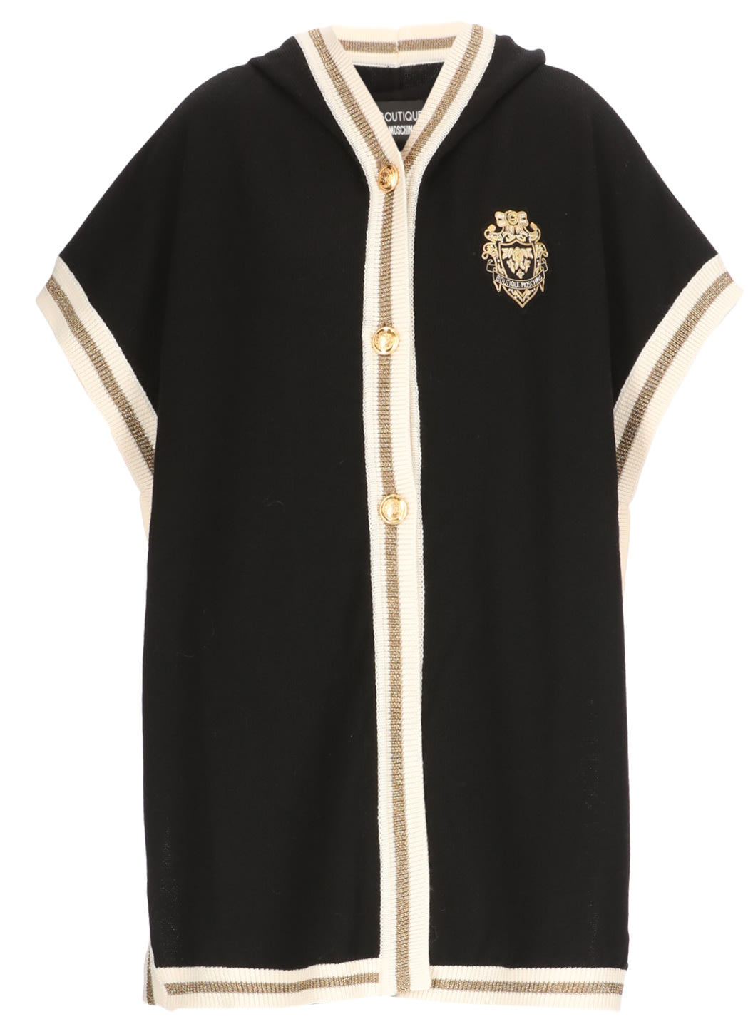 Boutique Moschino Heraldic Patch Wool Cape