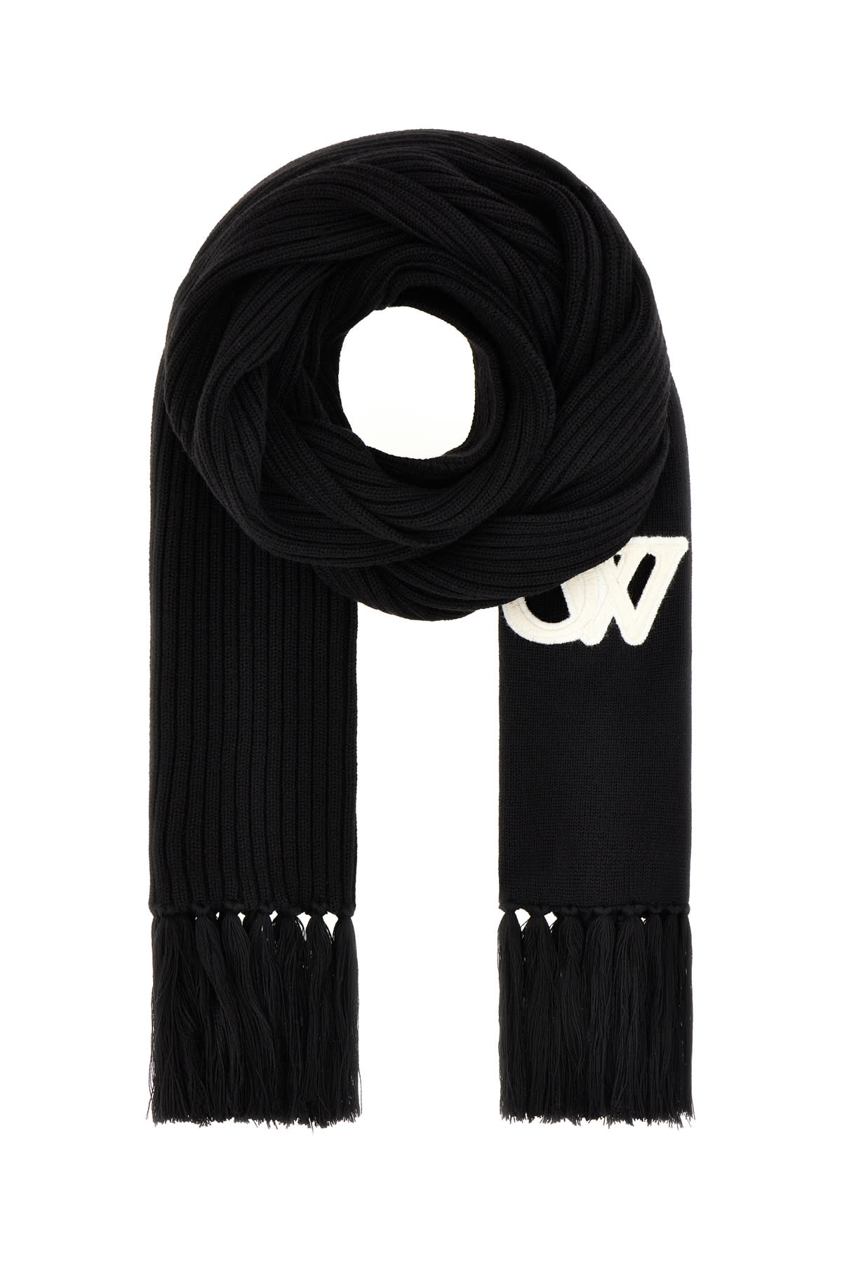 Shop Off-white Black Wool Scarf In 1004