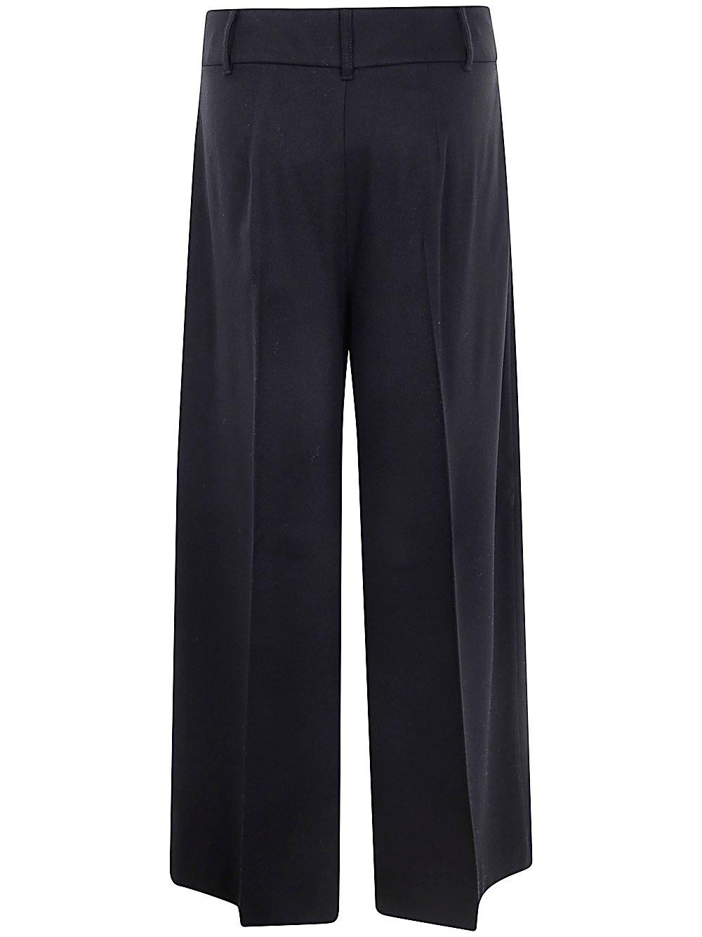 S Max Mara High Waist Wide-leg Trousers With Side Pockets In Black