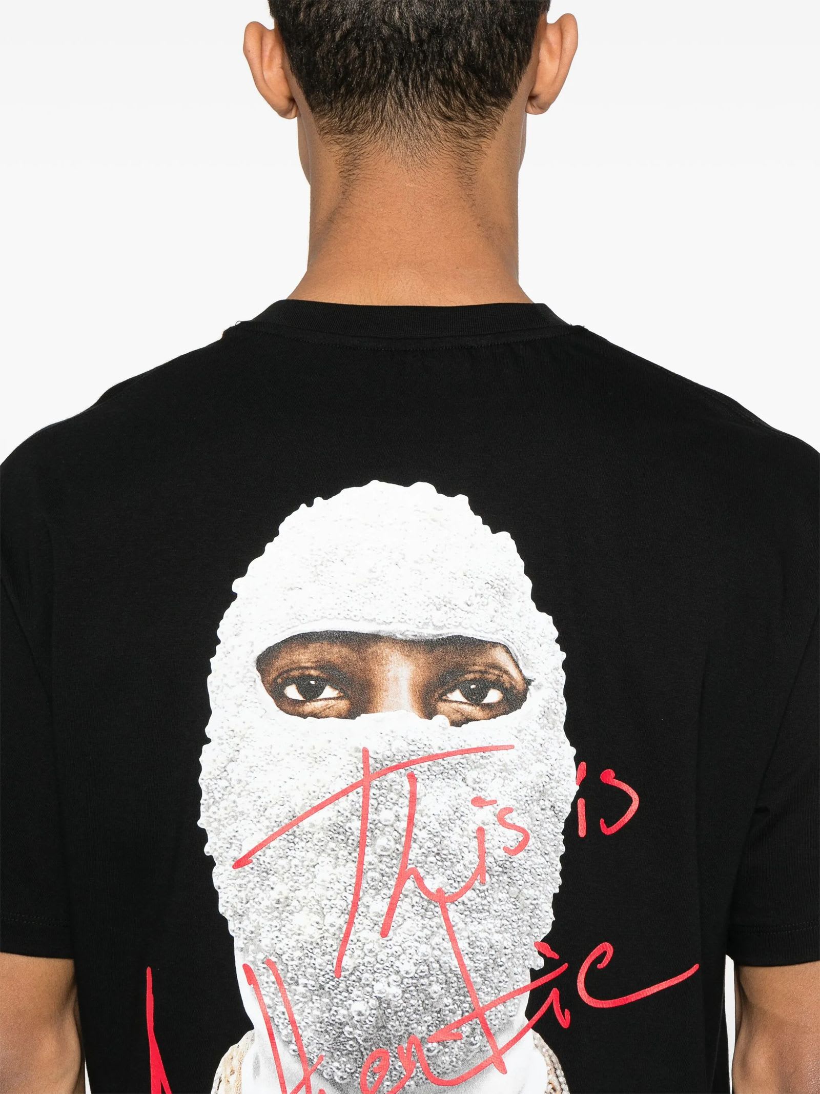 Ih Nom Uh Nit This Is Authentic Mask On The Back T Shirt T-shirts Black In Black