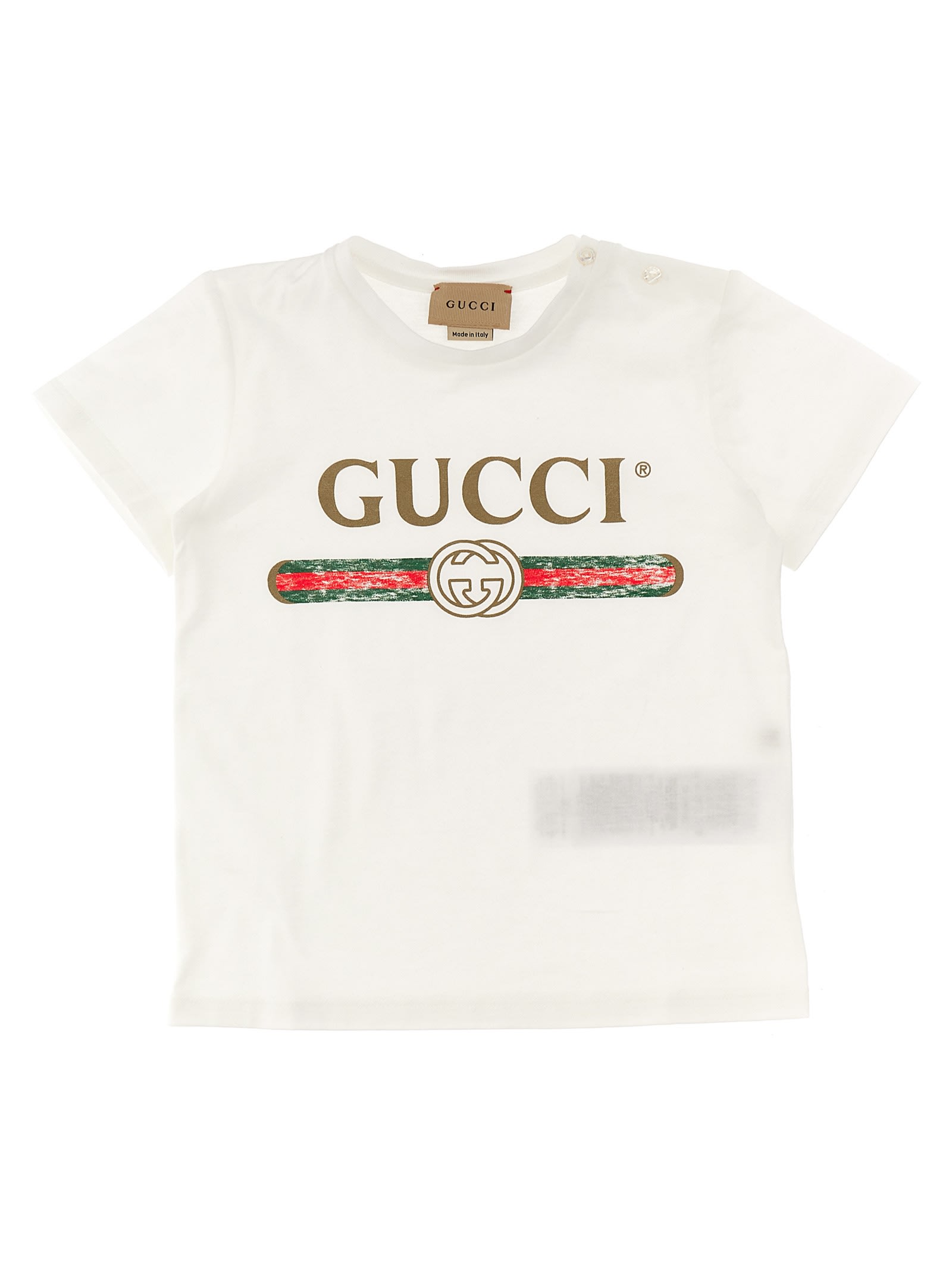 Shop Gucci Logo Print T-shirt In White