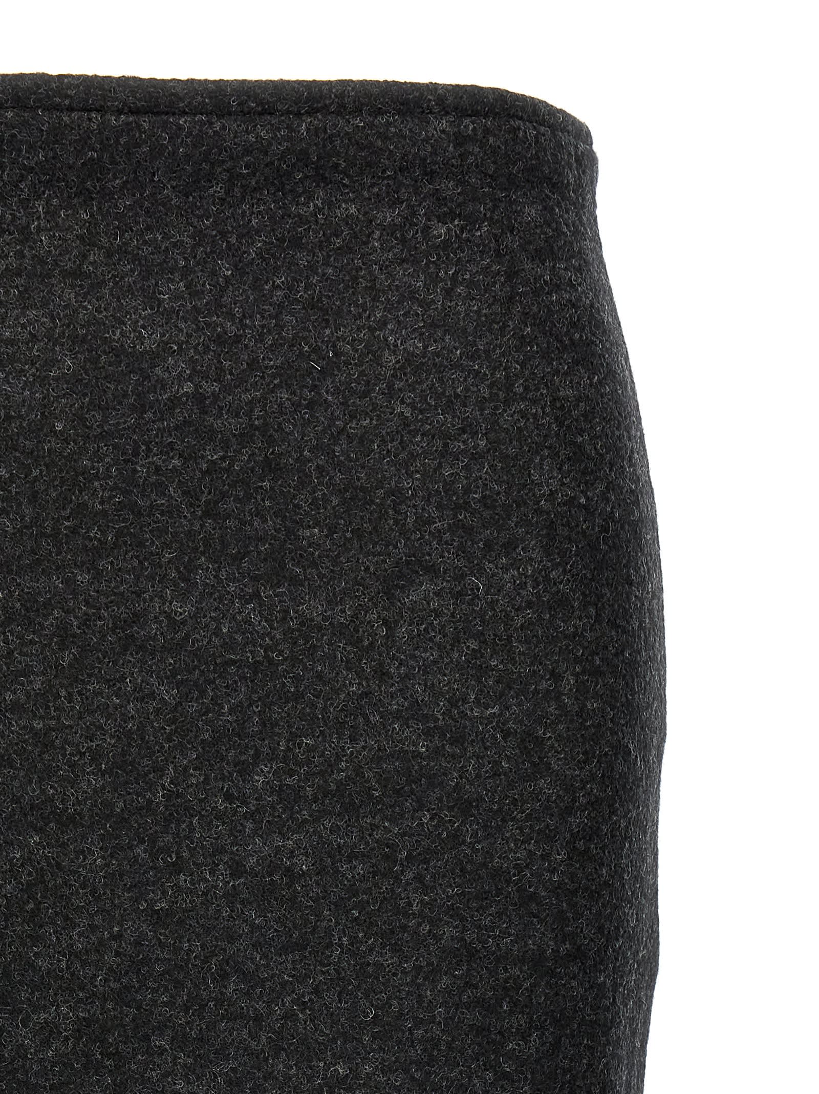 Shop Victoria Beckham Padded Tube Detail Skirt In Gray