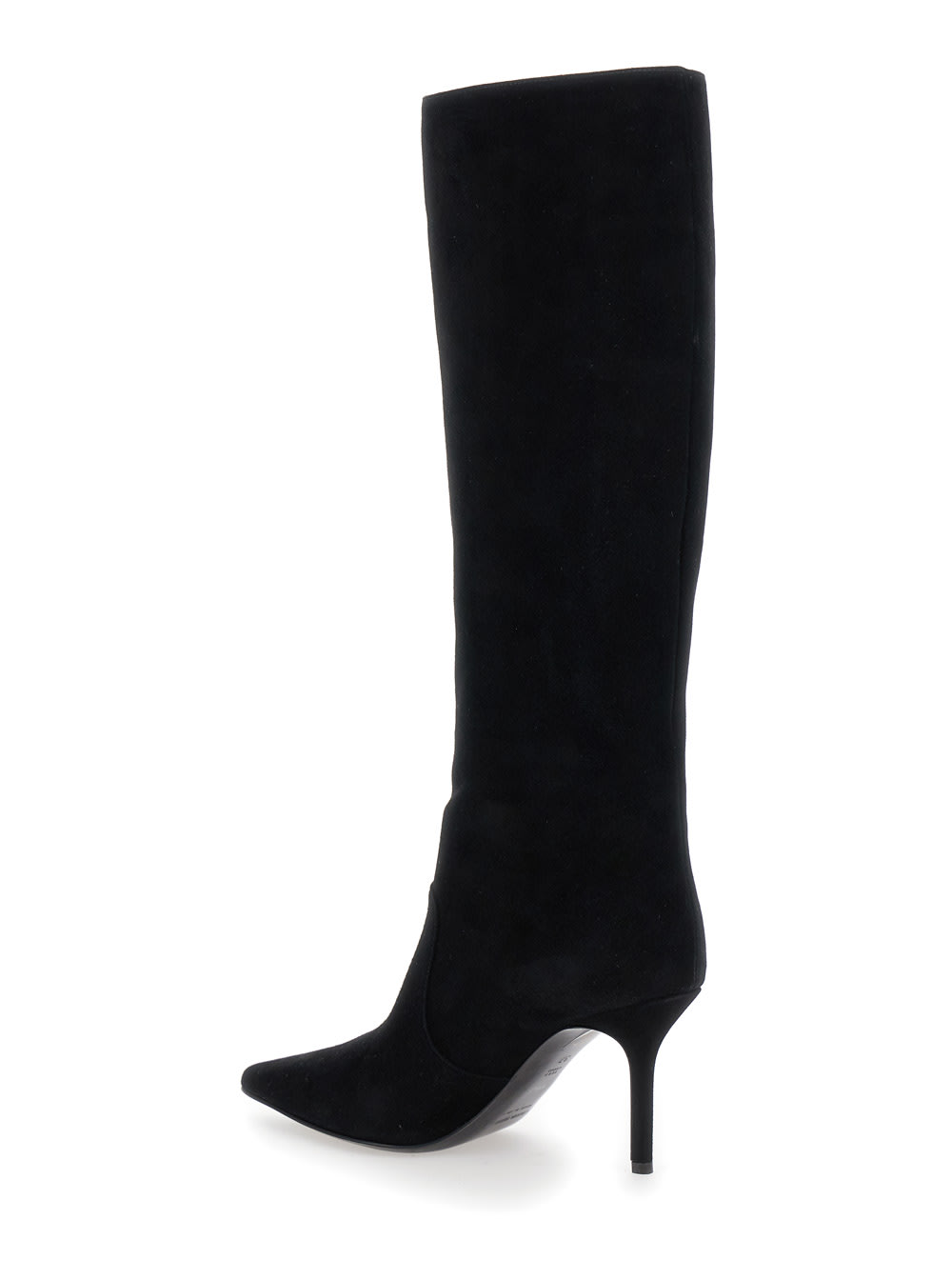 Shop Alberta Ferretti Black Boots With Logo Detail In Suede Woman