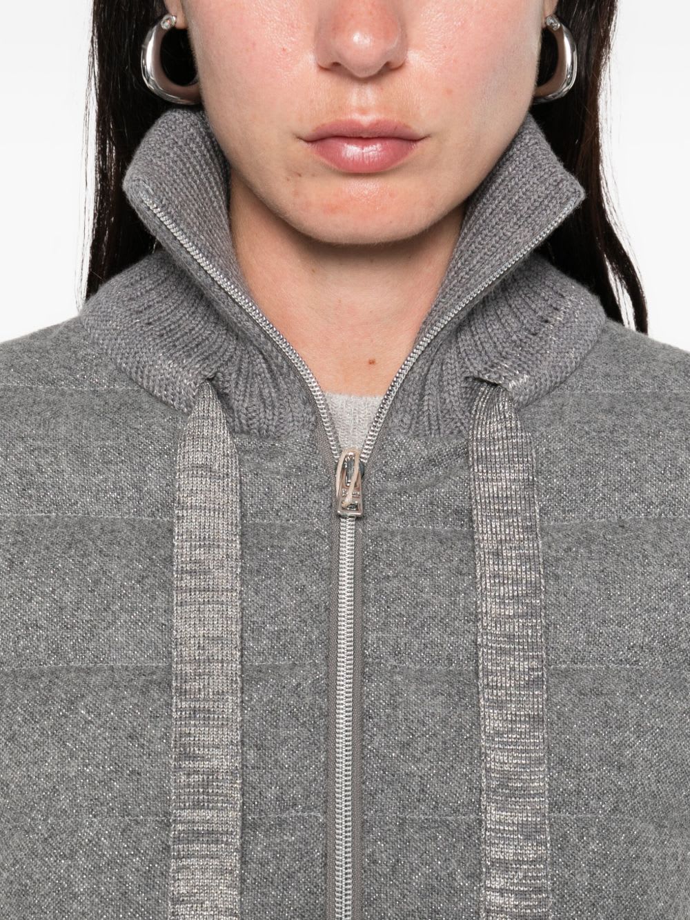 Herno Cashmere And Wool Padded Jacket In Gray