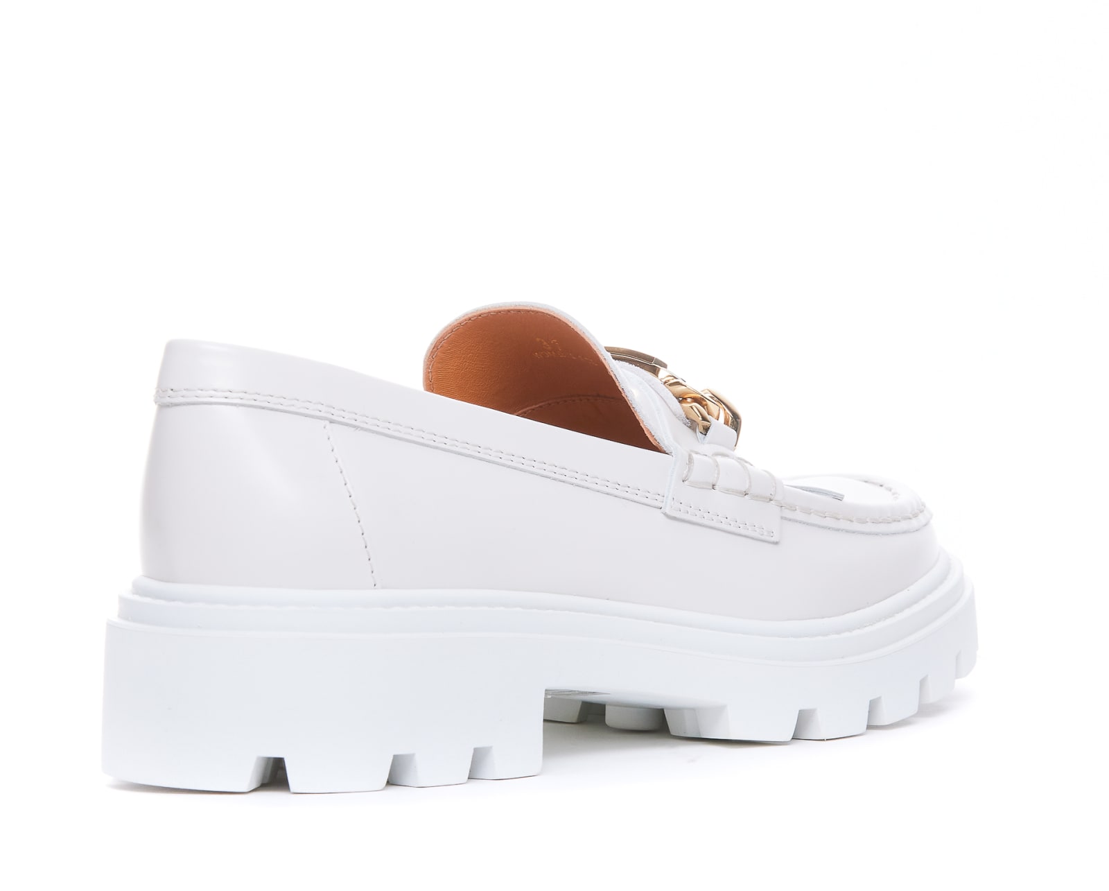 Shop Tod's Leather Loafers In White