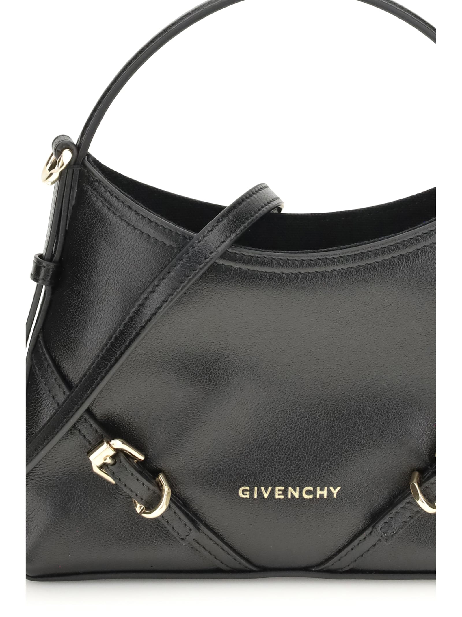 Givenchy Womens Black Voyou Nano Leather Shoulder Bag In Black