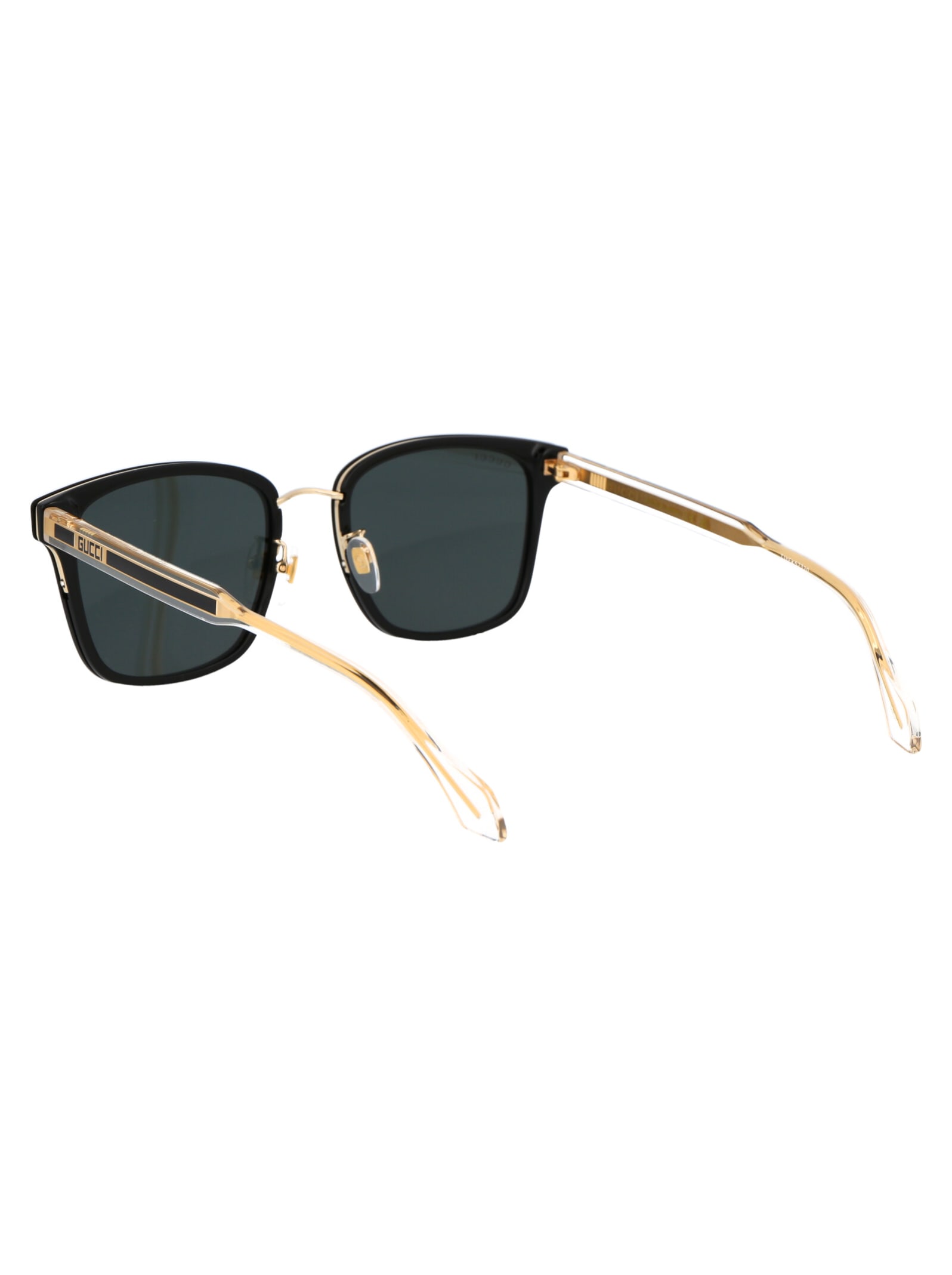 Shop Gucci Gg0563skn Sunglasses In 001 Black Crystal Grey