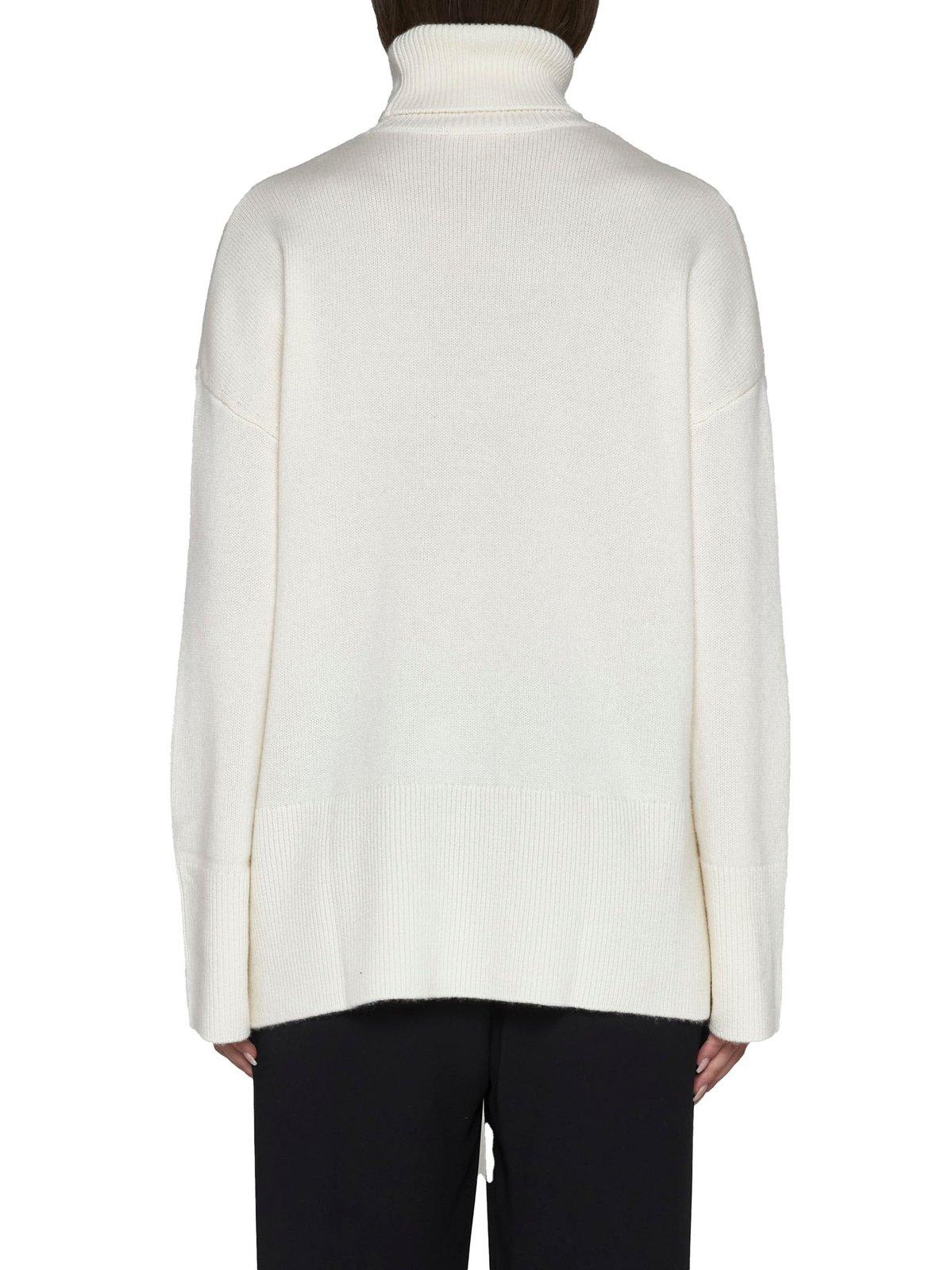 Shop P.a.r.o.s.h Roll-neck Knitted Jumper In White