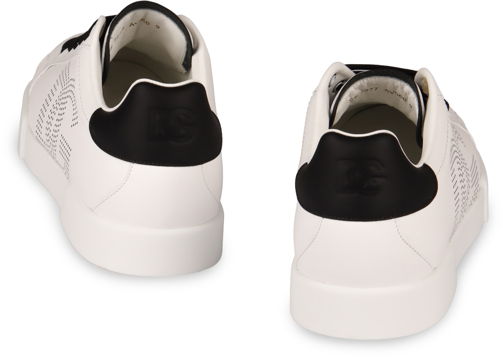 Shop Dolce & Gabbana Portofino Leather Low-top Sneakers In White